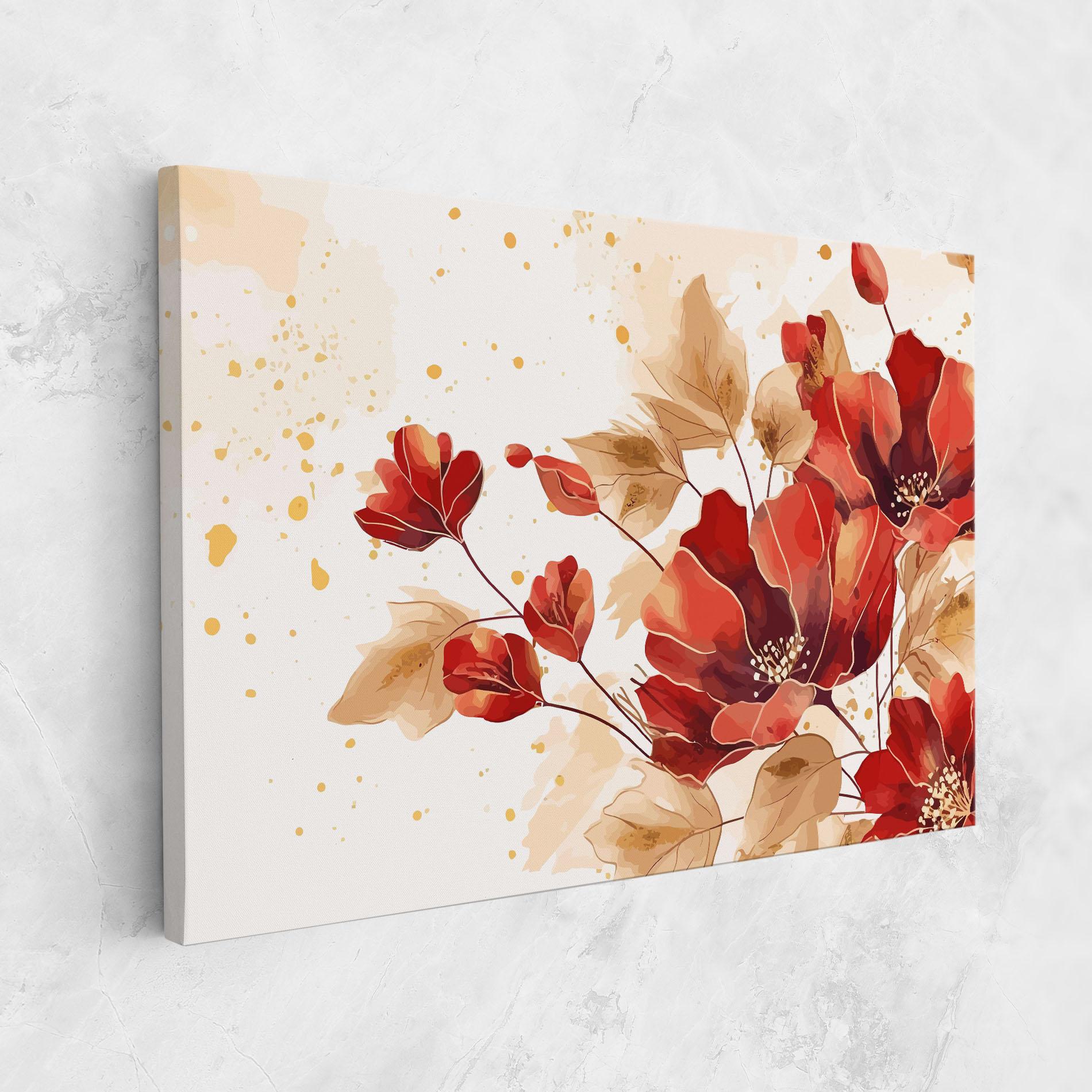 Картина на платно Red Wild Gold mockup 1