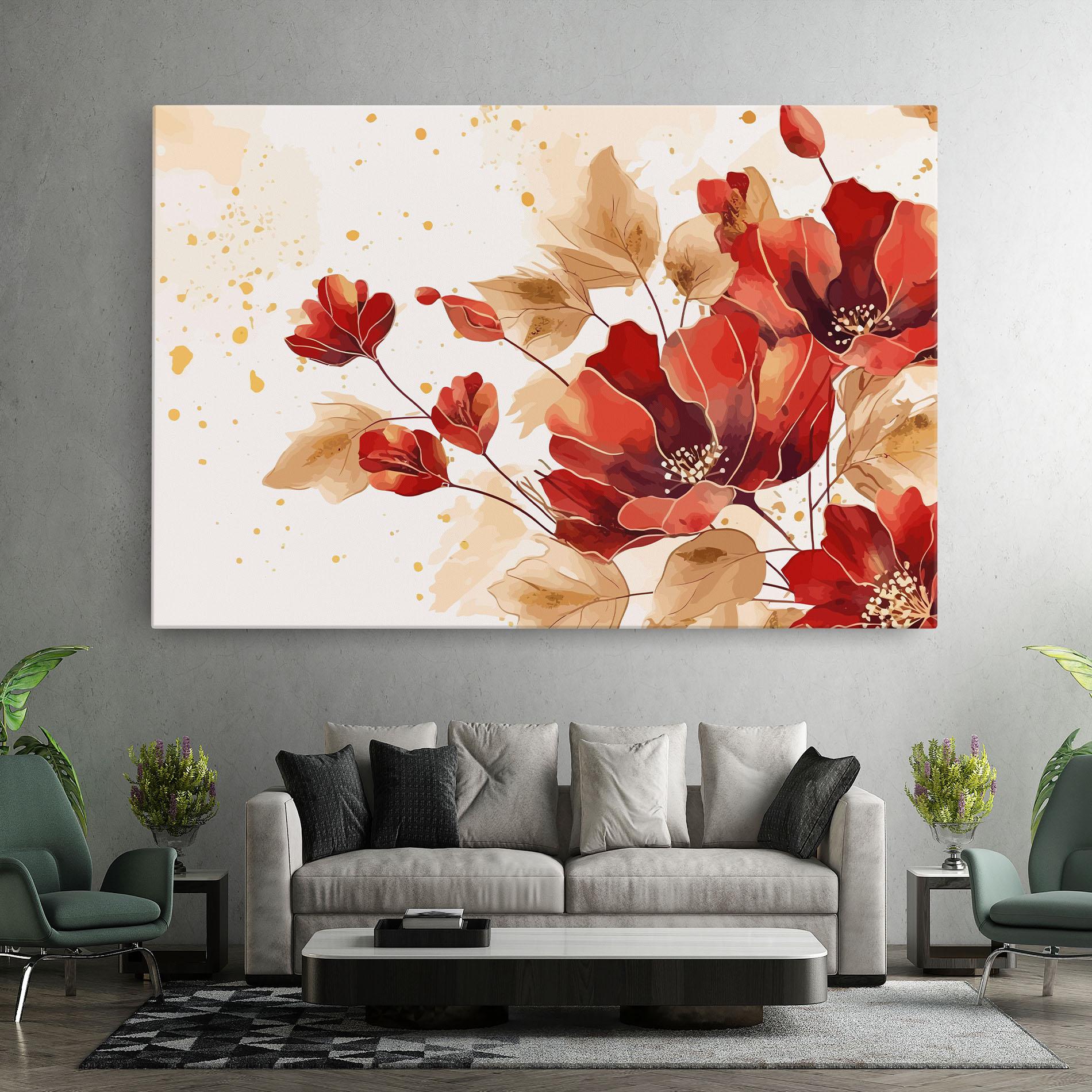 Картина на платно Red Wild Gold mockup 7