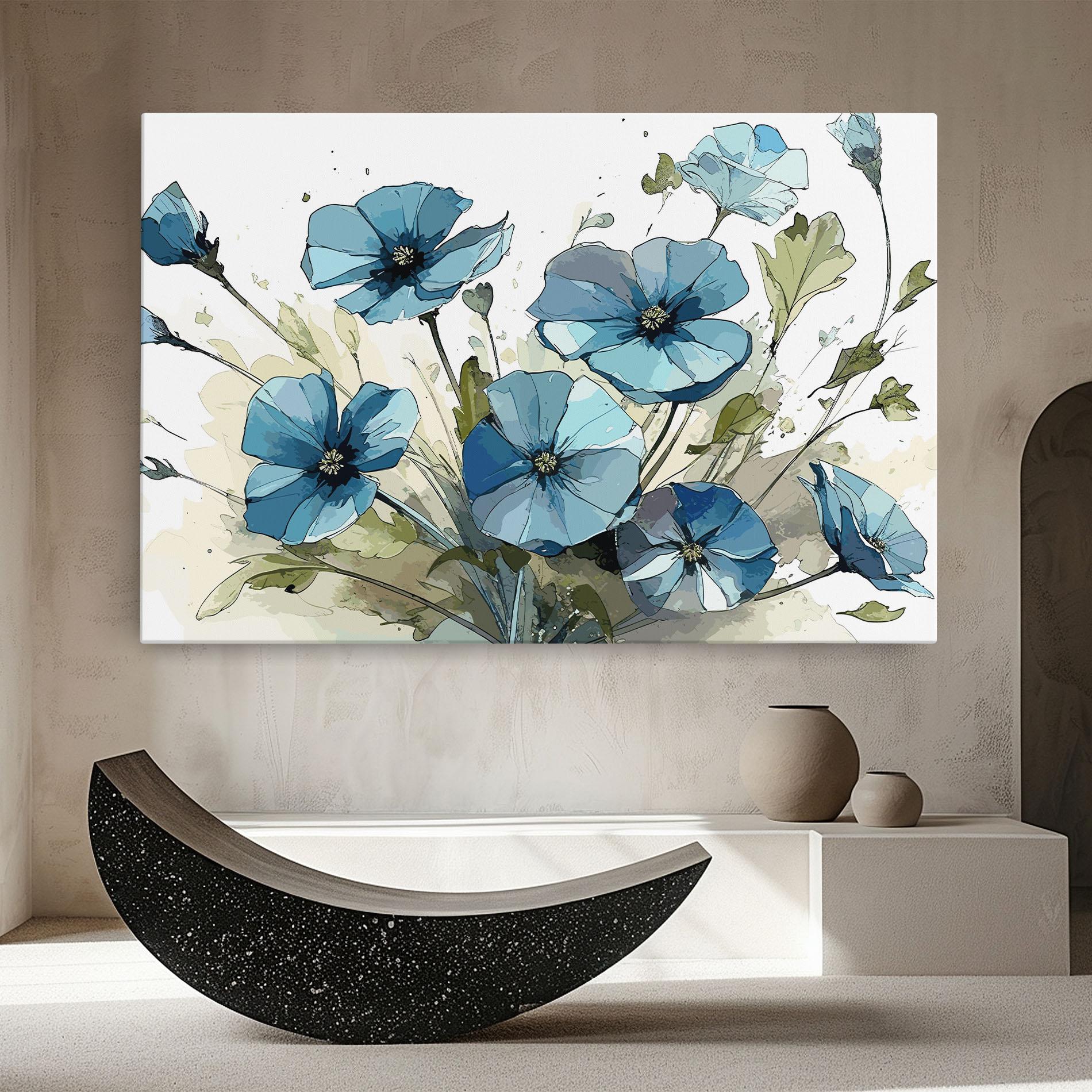 Картина на платно Blue Wild Plant mockup 8