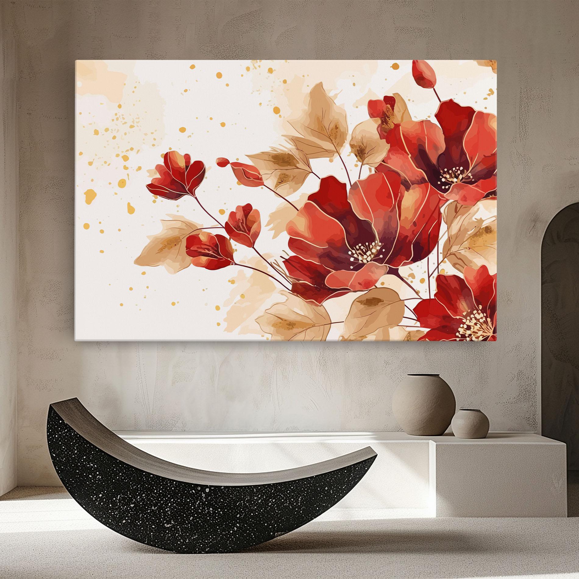 Картина на платно Red Wild Gold mockup 8