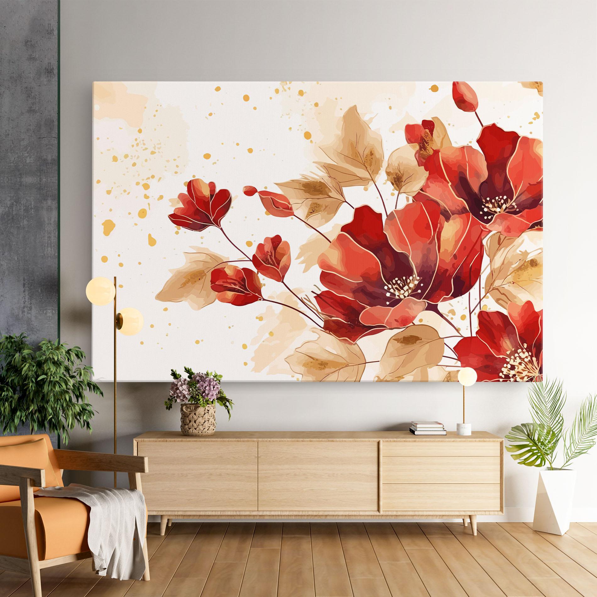 Картина на платно Red Wild Gold mockup 9