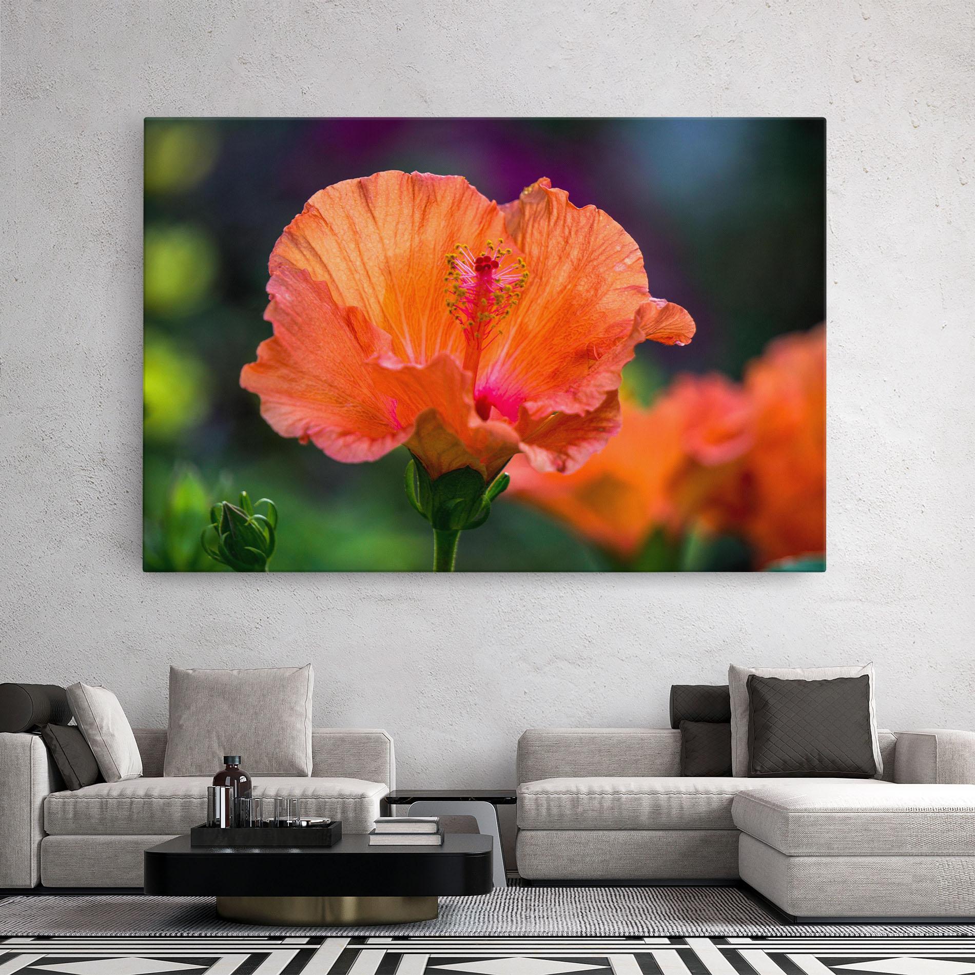 Картина на платно Orange Wild Flower mockup 2