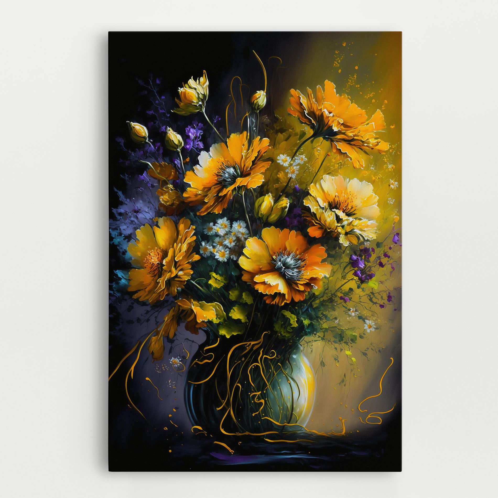 Yellow Flower Art Vase mockup 0