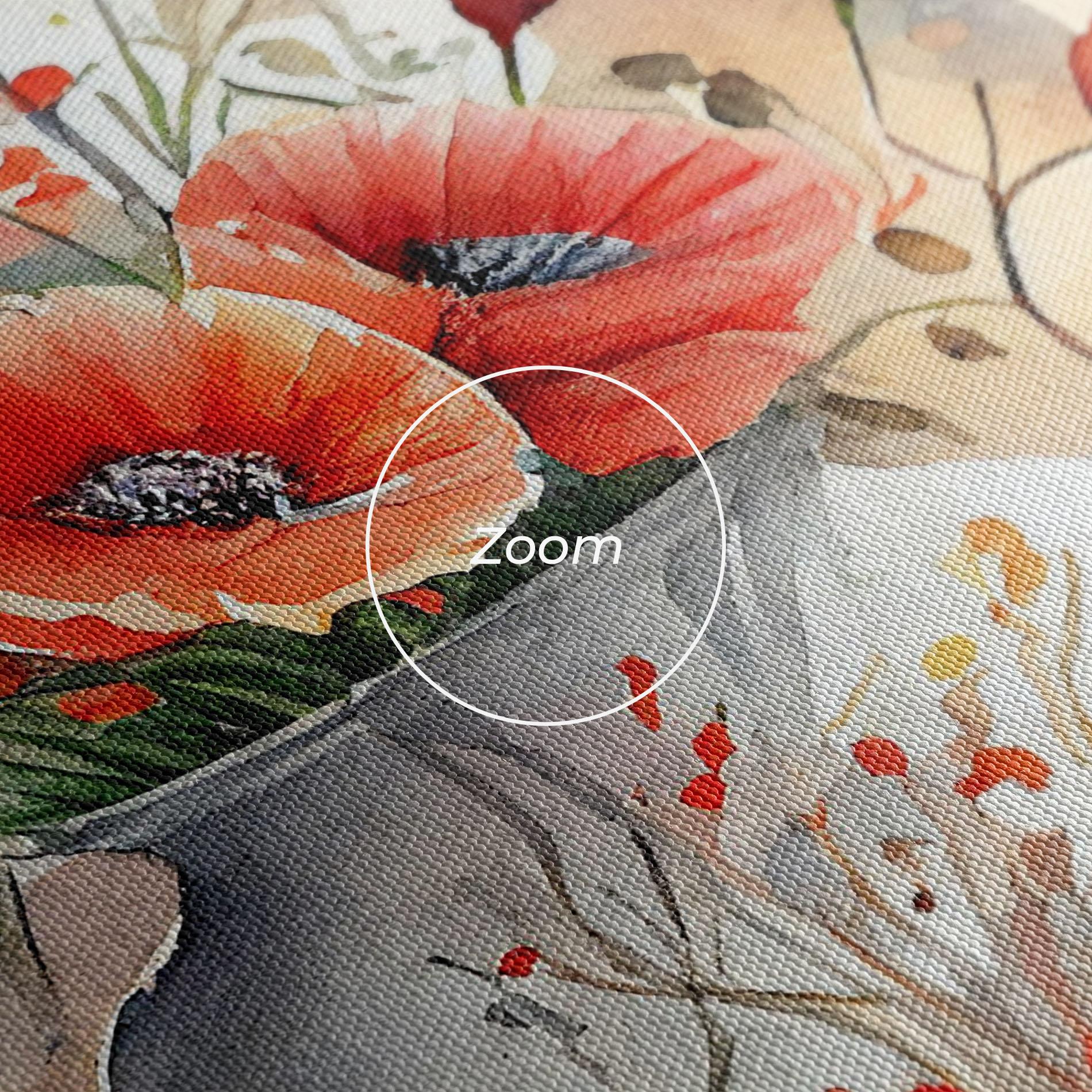 Картина на платно Poppies Vase mockup 3
