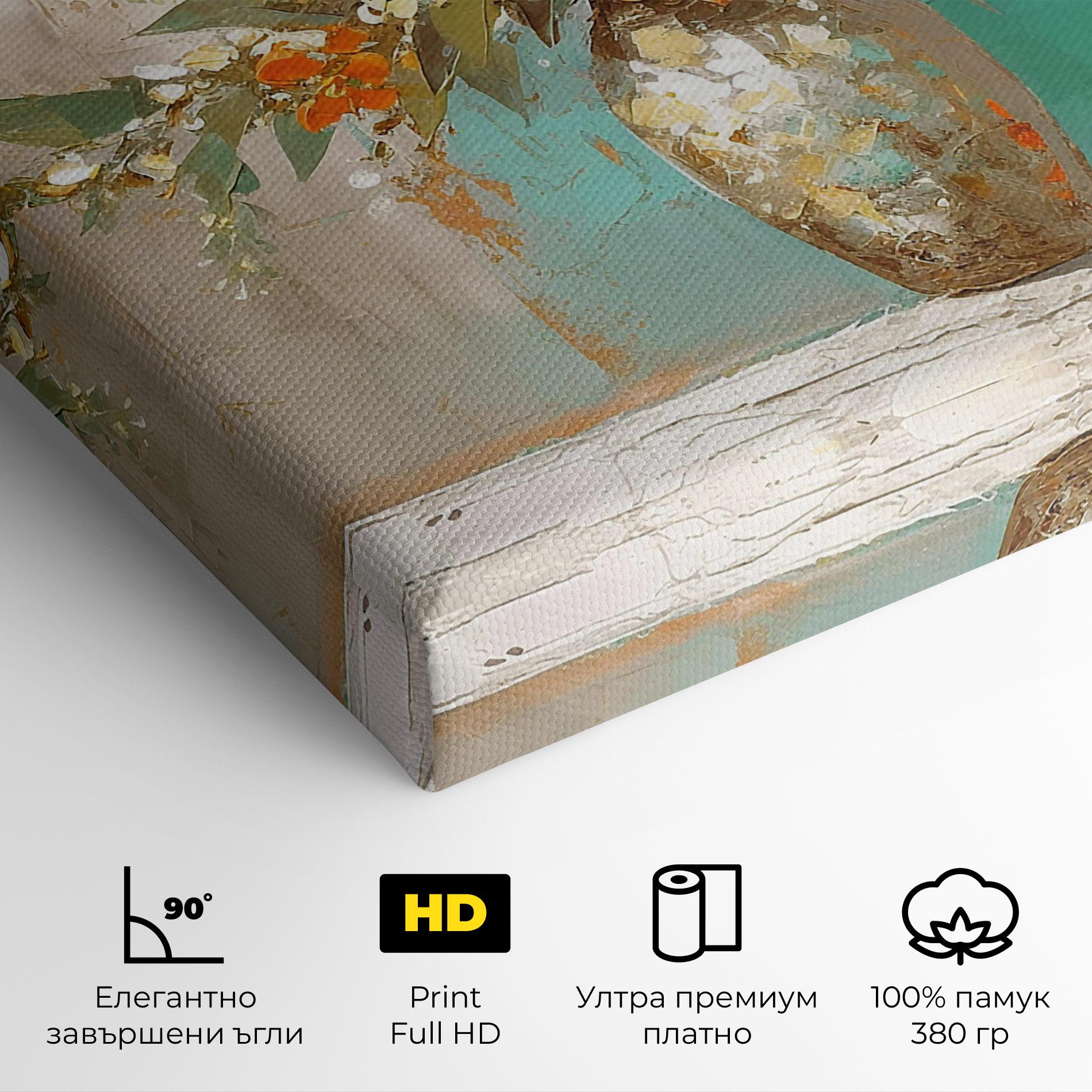 Картина на платно Grey Vase Orange mockup 4