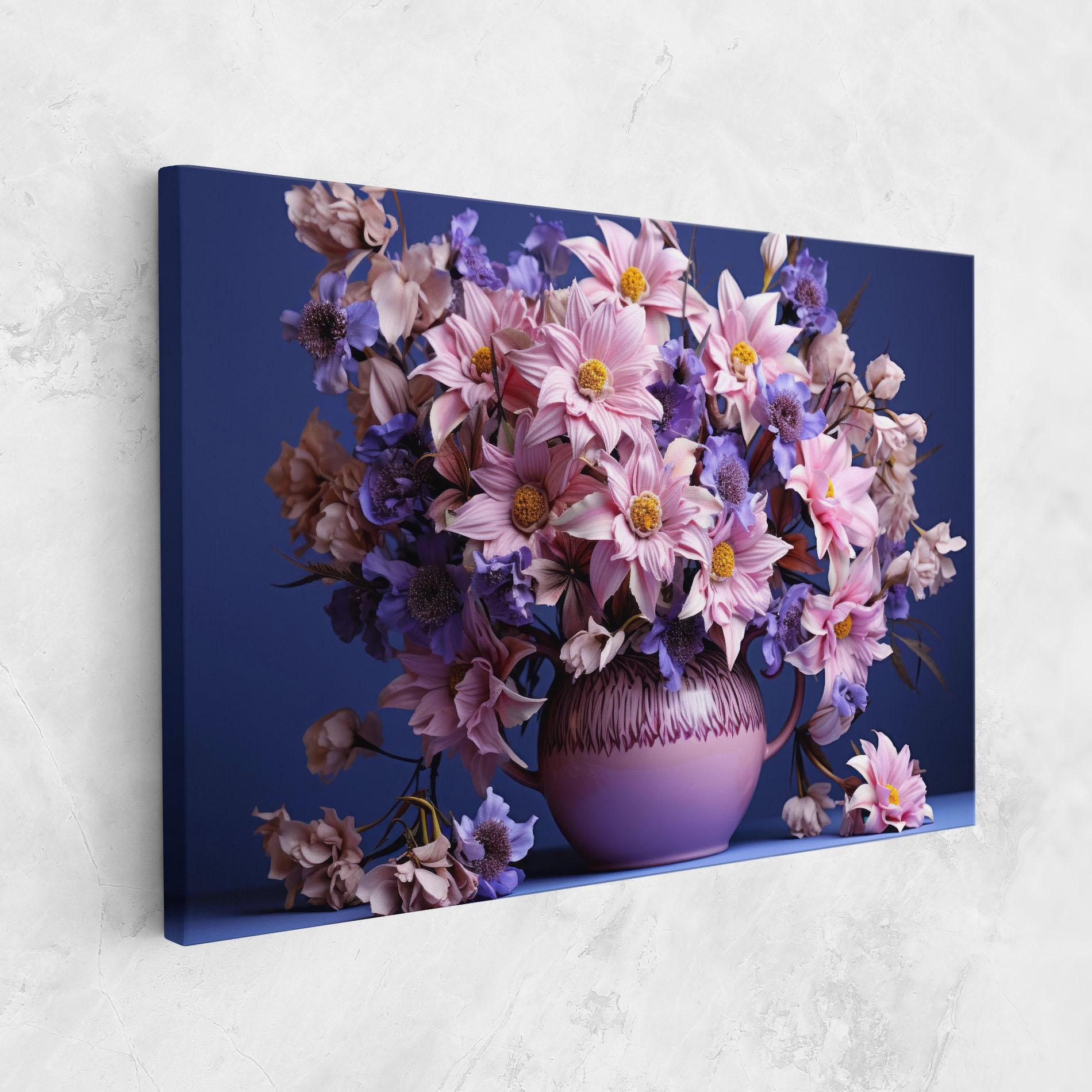 Картина на платно Purple Vase Flowers mockup 1