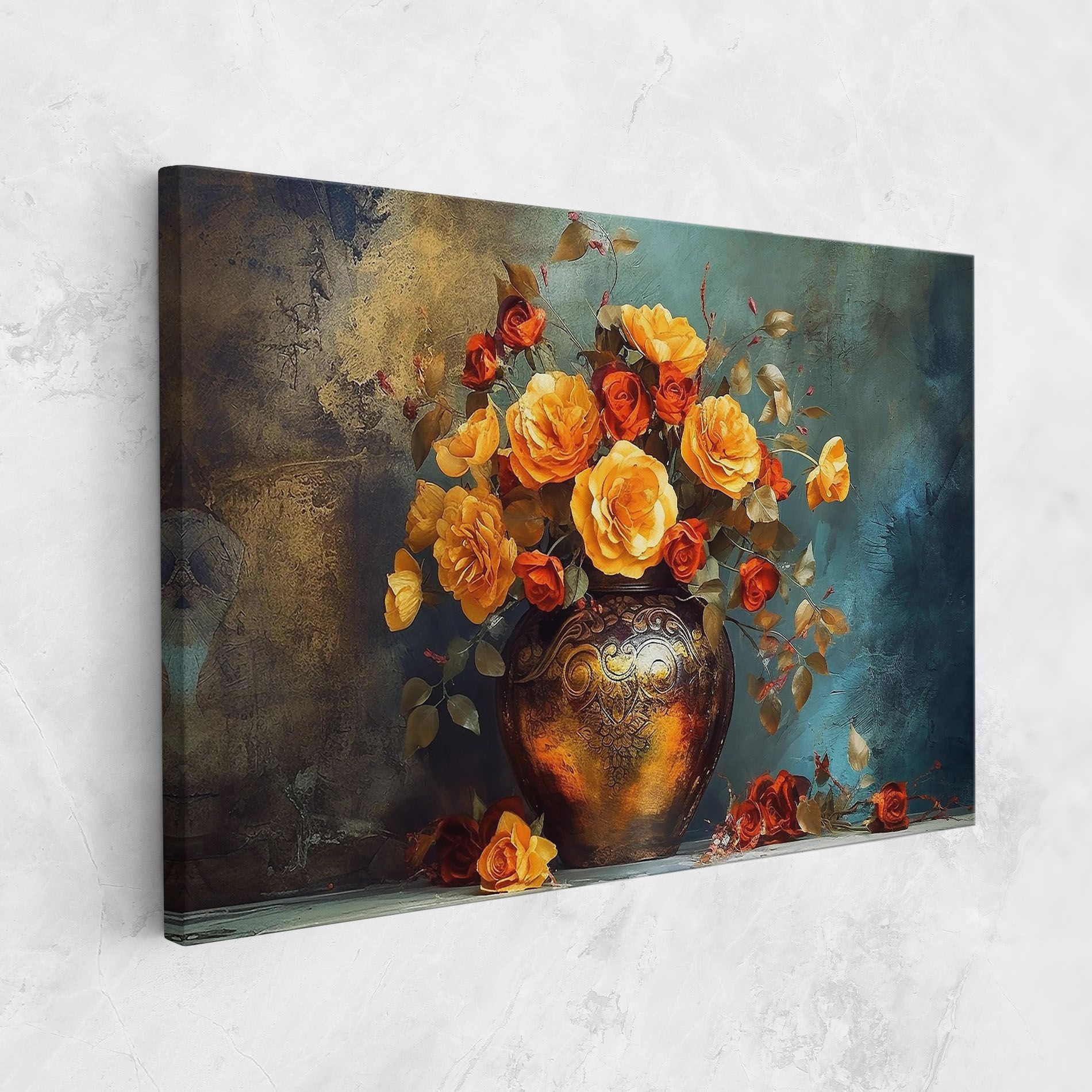 Red Orange Flower Vase mockup 1