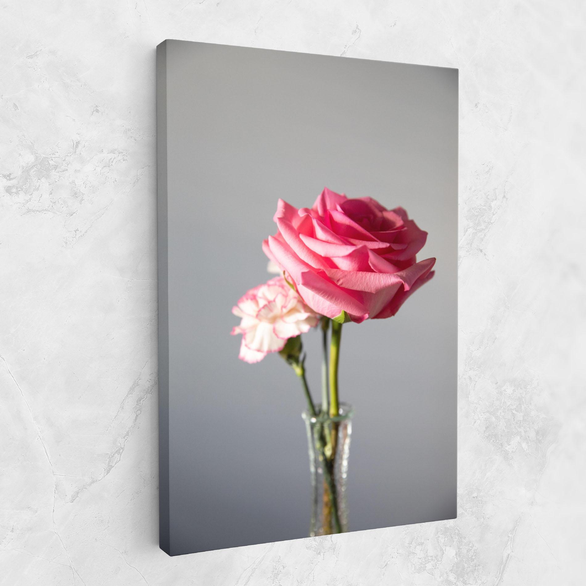 Картина на платно Big Pink Rose Vase mockup 1