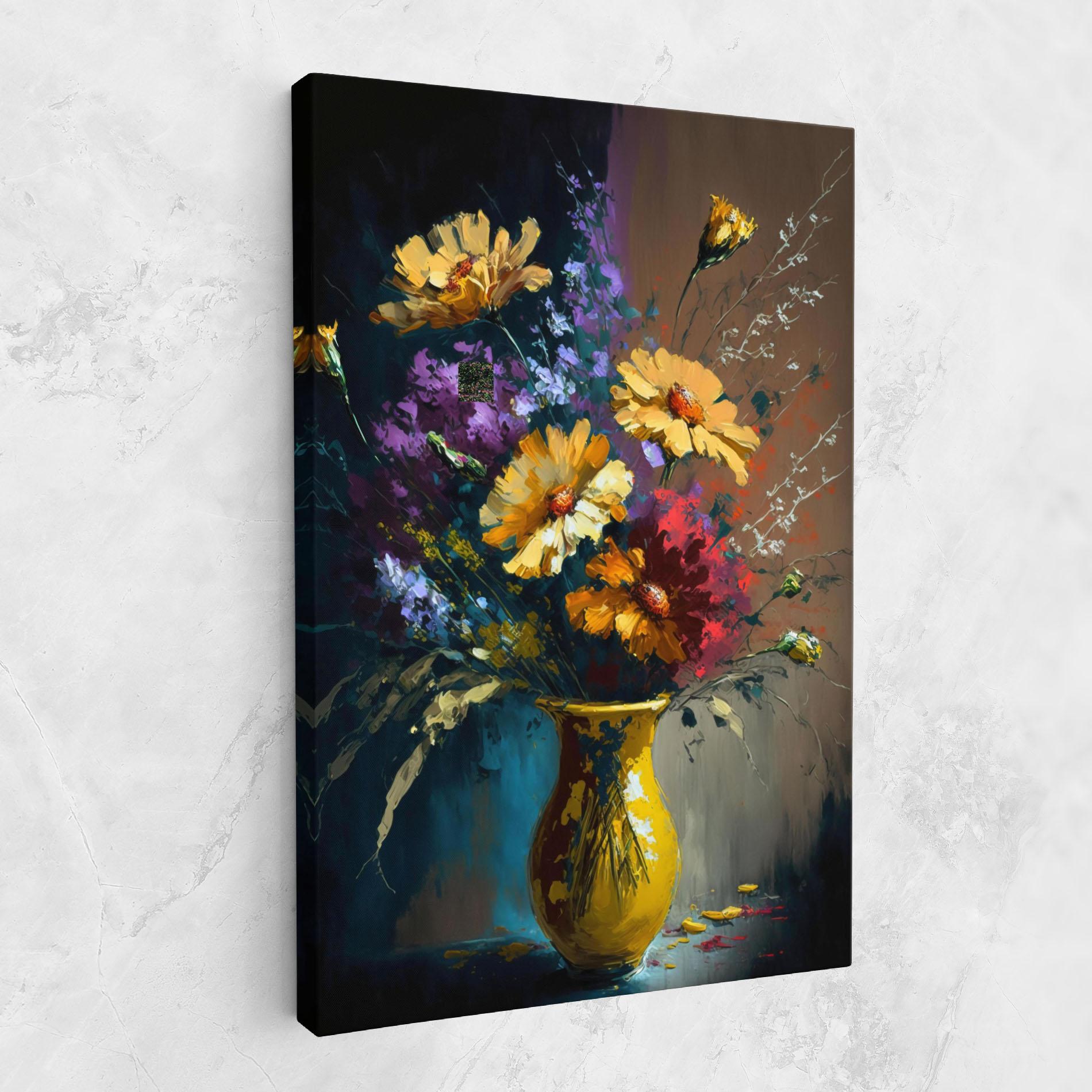 Картина на платно Yellow Art Vase mockup 1