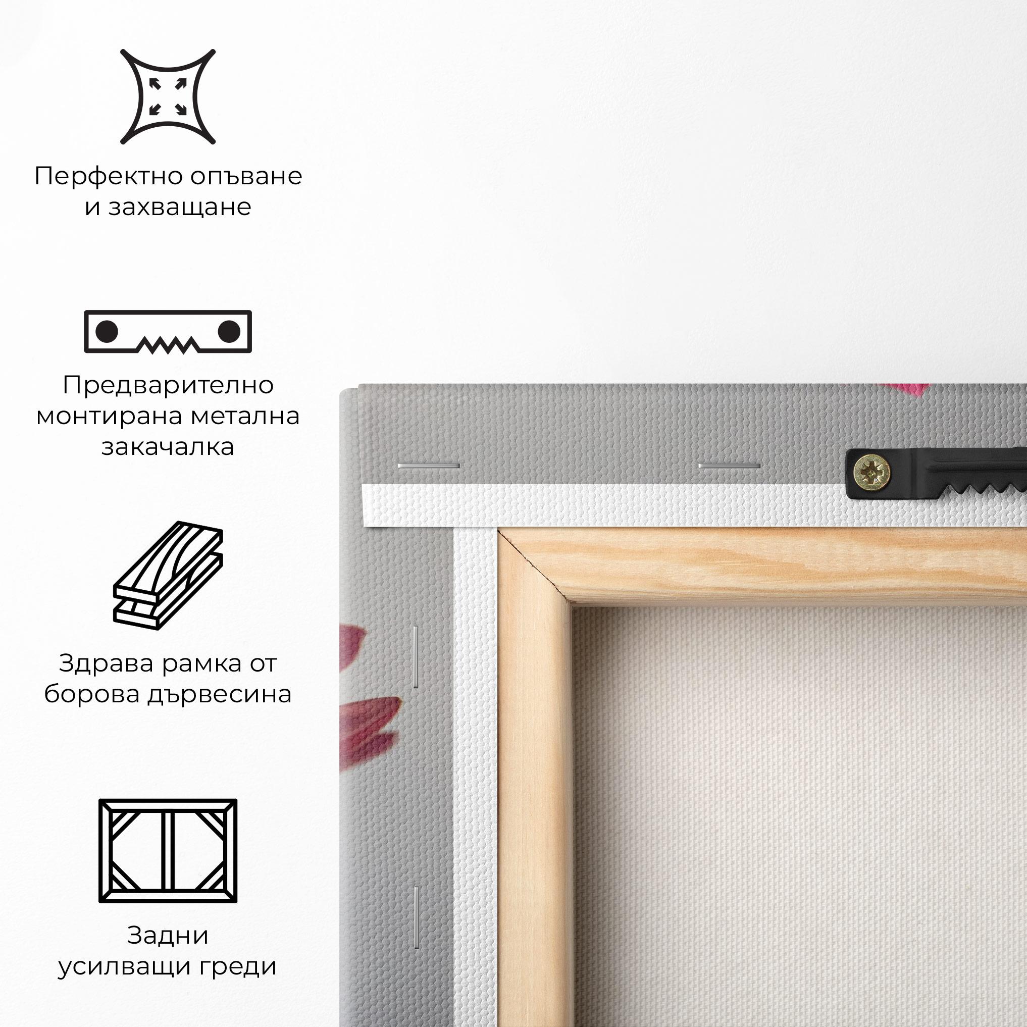 Картина на платно Big Pink Rose Vase mockup 5