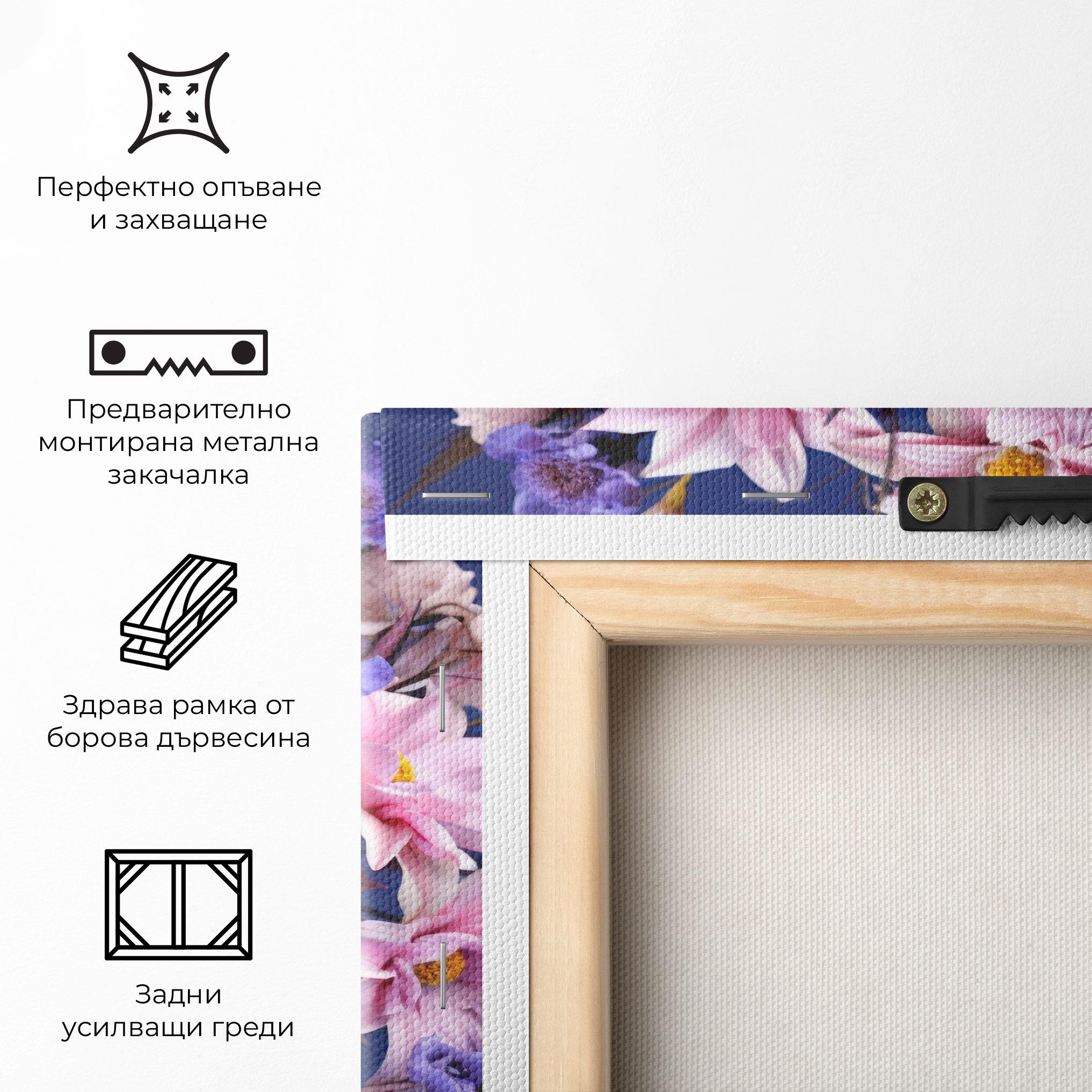 Картина на платно Purple Vase Flowers mockup 5