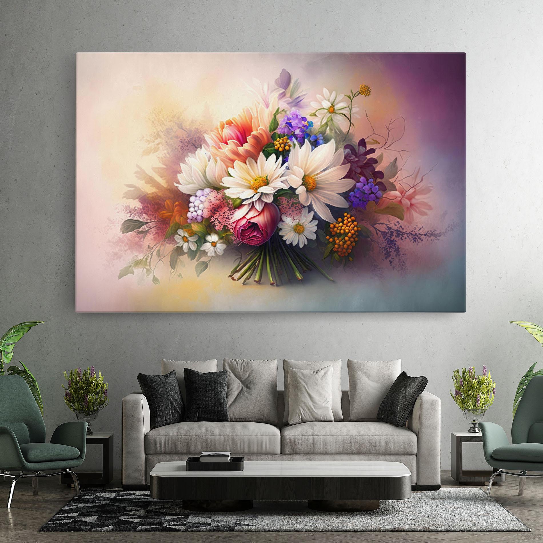 Картина на платно Vecteezy_ai Generated Bouquet Of Fresh Spring Flowers On Light_23373362_865 mockup 7