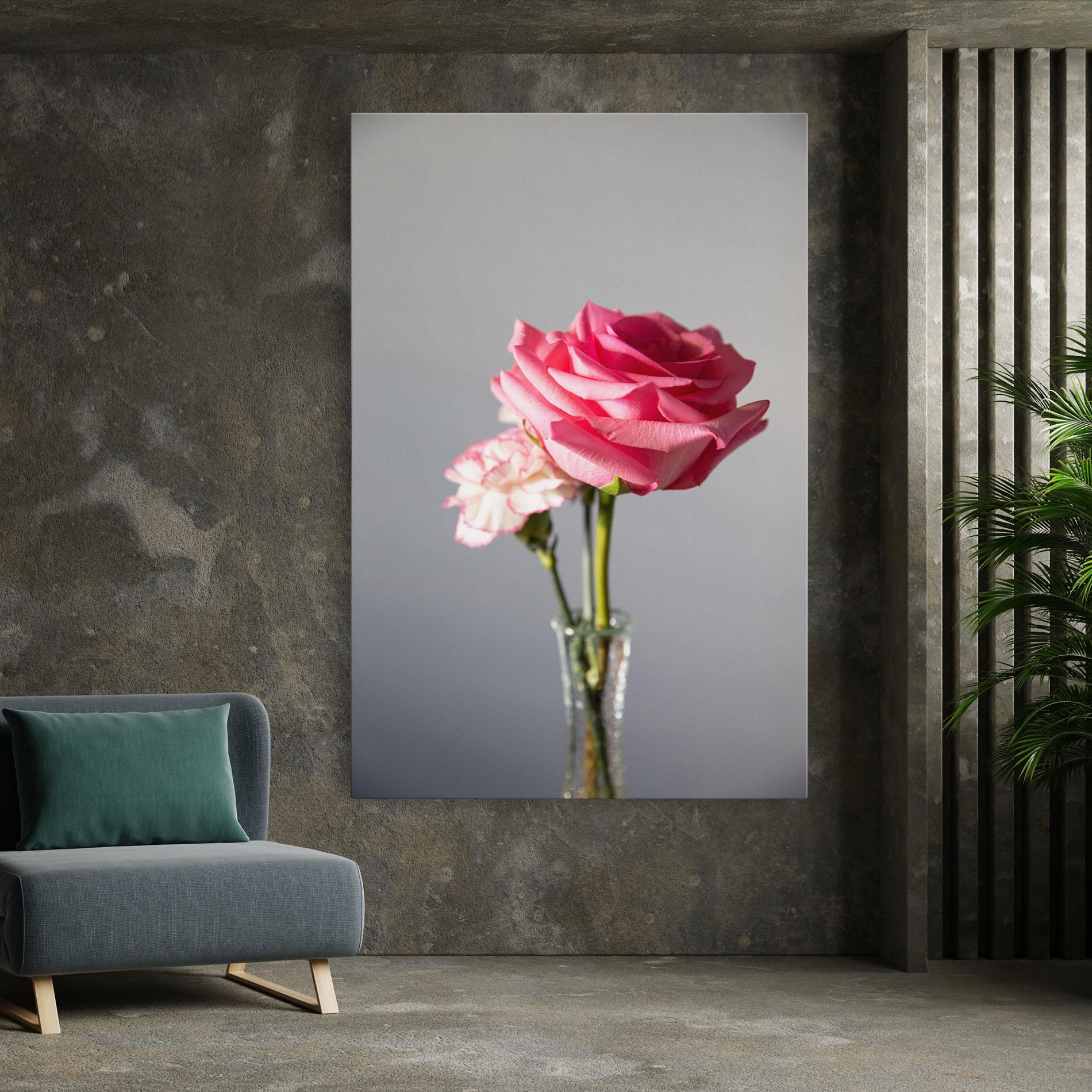 Картина на платно Big Pink Rose Vase mockup 7