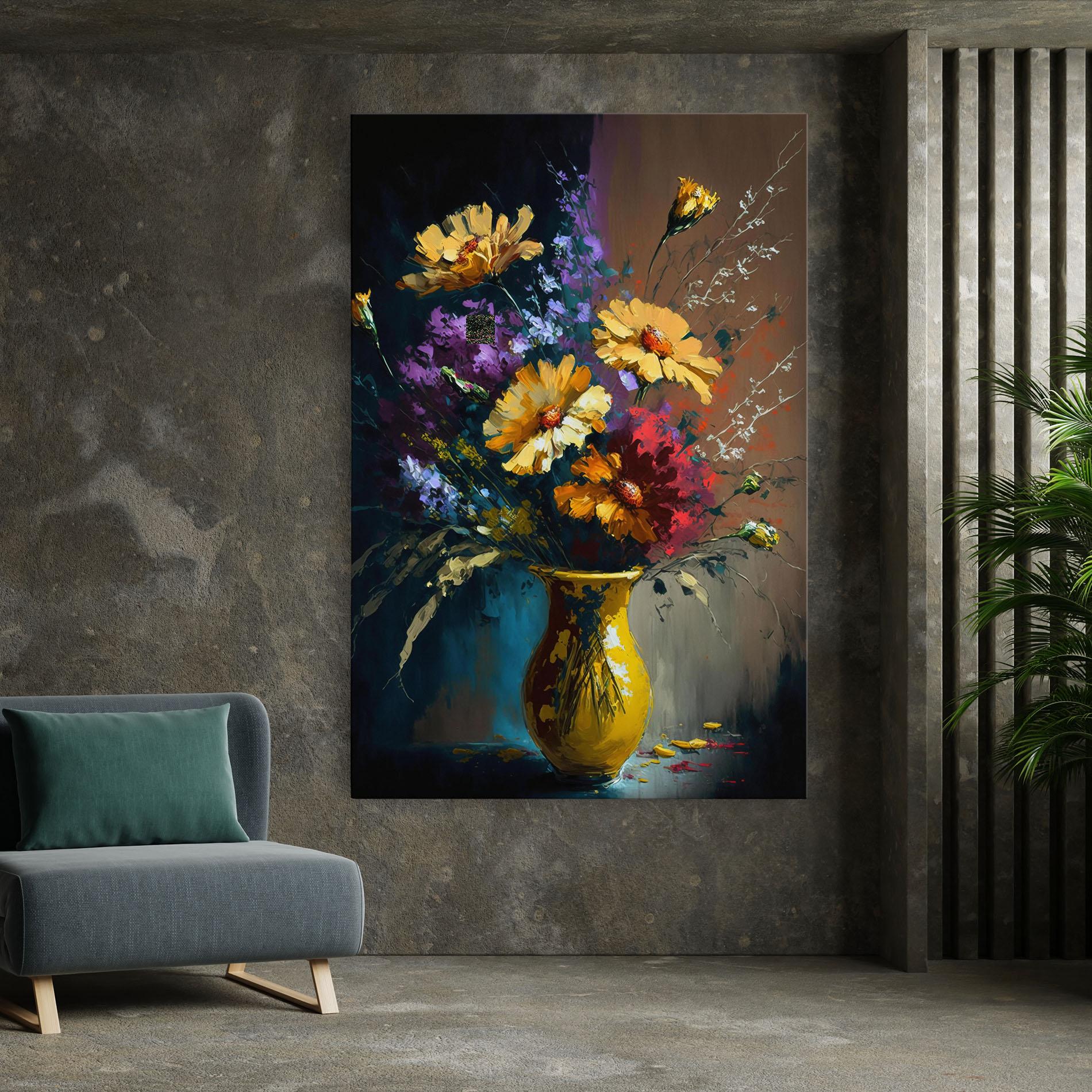 Картина на платно Yellow Art Vase mockup 7