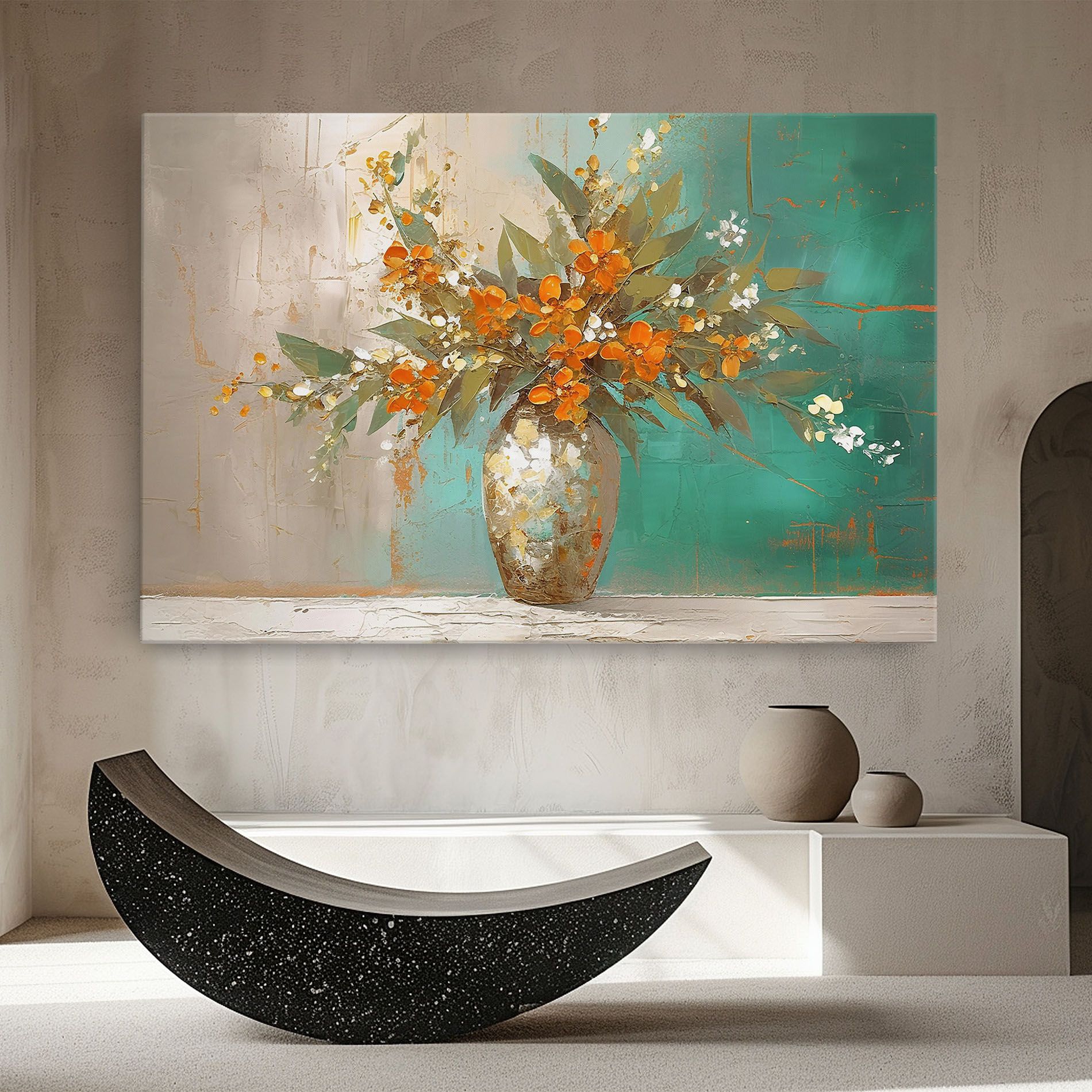 Grey Vase Orange mockup 8