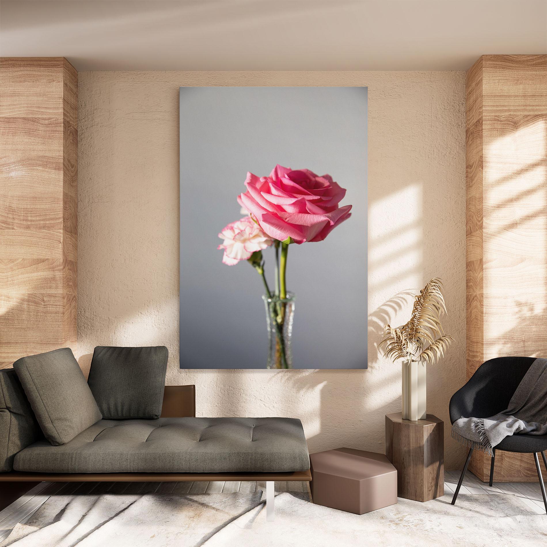 Картина на платно Big Pink Rose Vase mockup 8