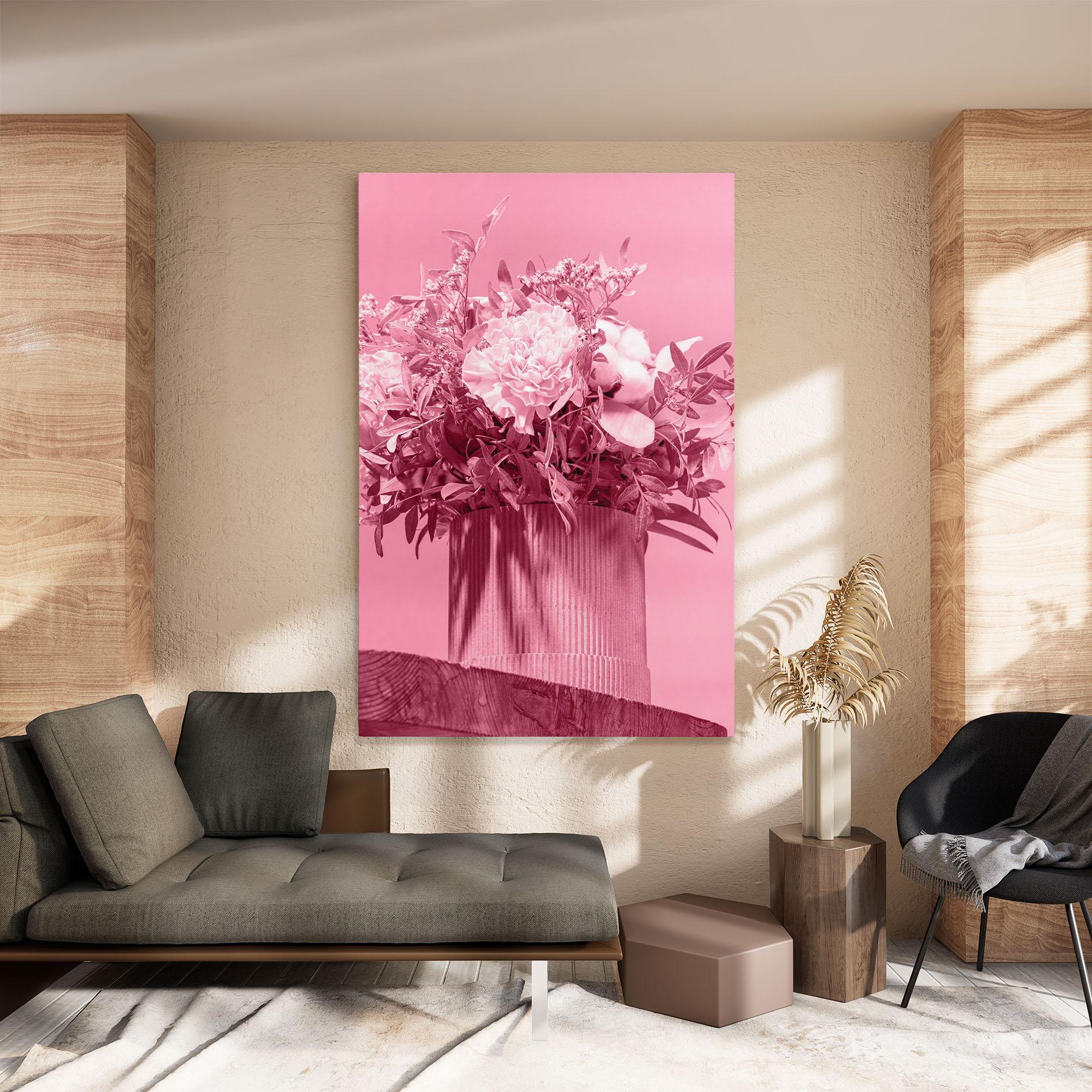 Картина на платно Pink Light Vase mockup 8