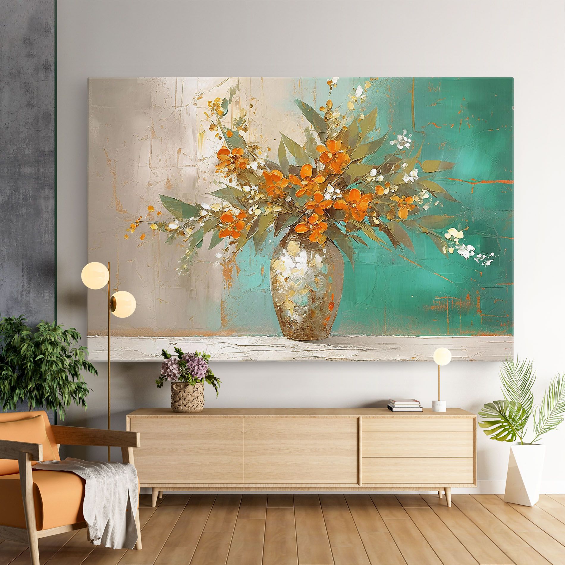Grey Vase Orange mockup 9