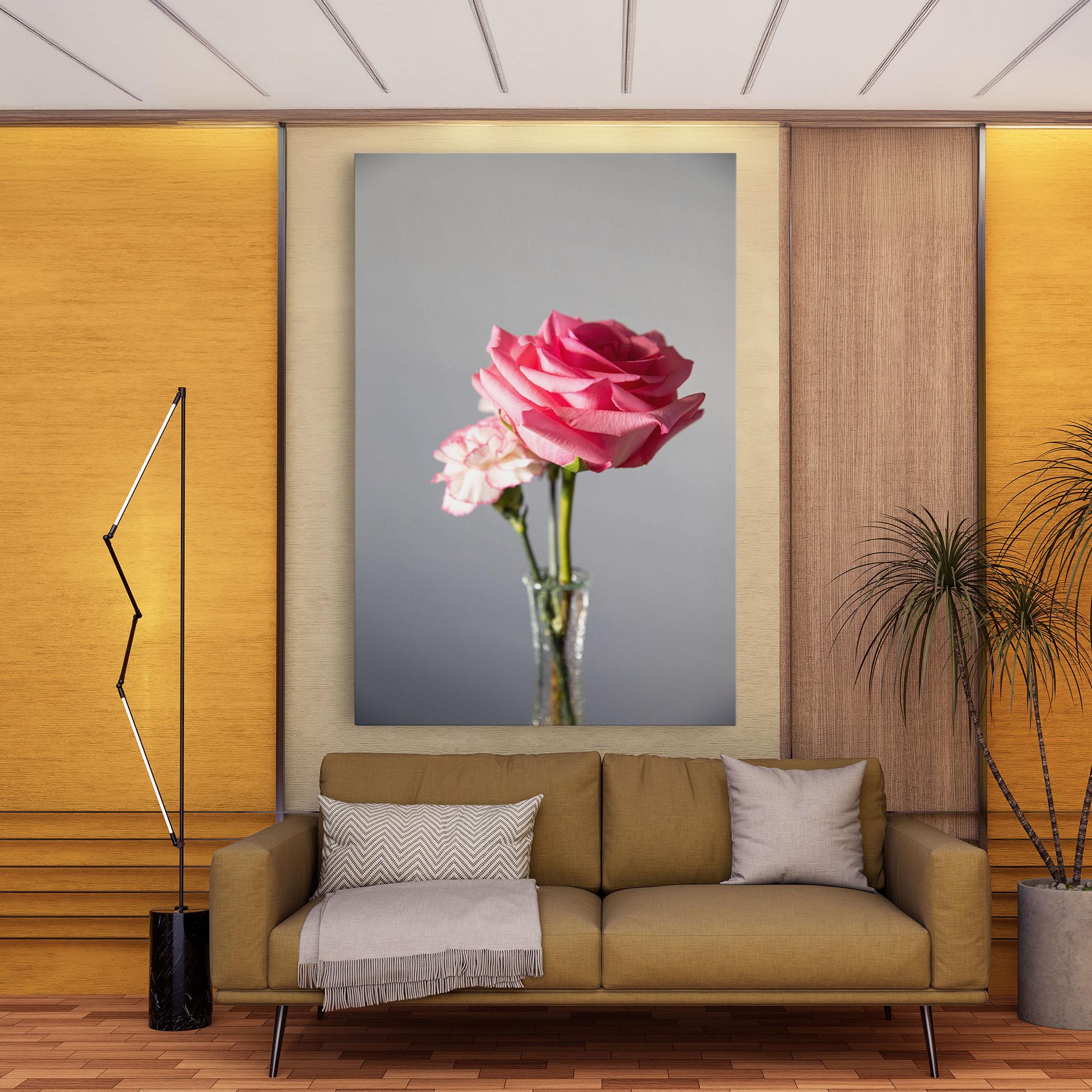 Картина на платно Big Pink Rose Vase mockup 9