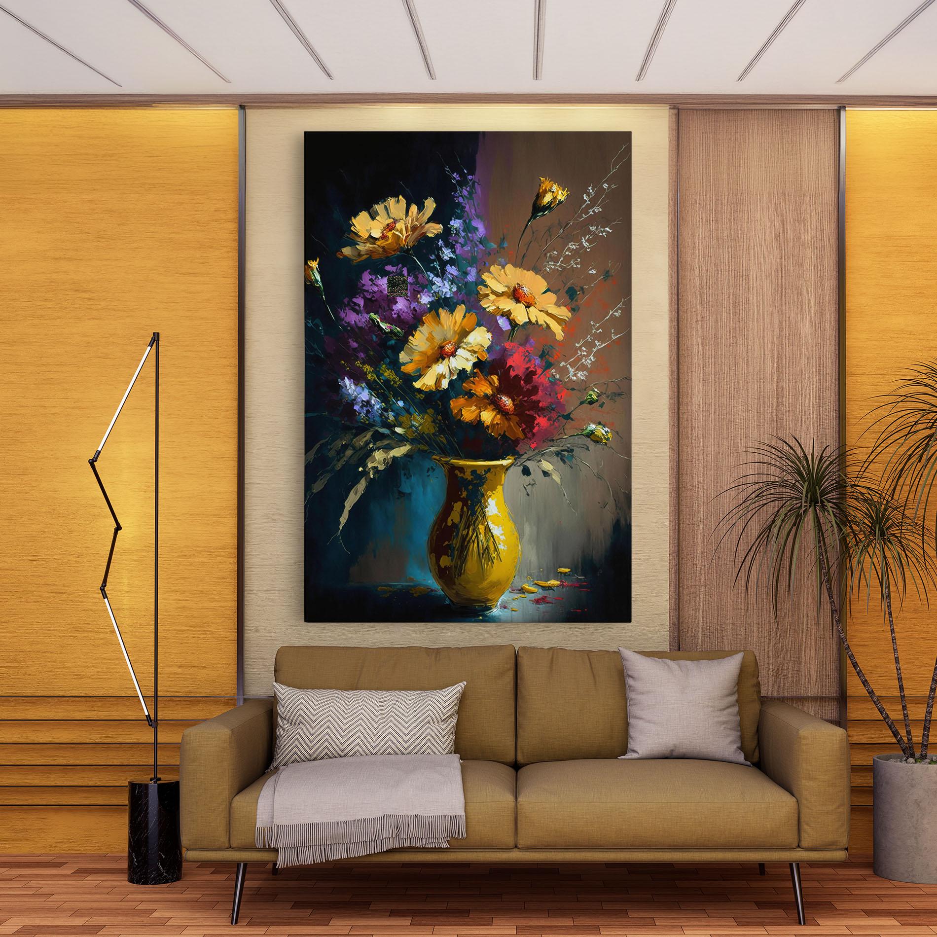 Картина на платно Yellow Art Vase mockup 9