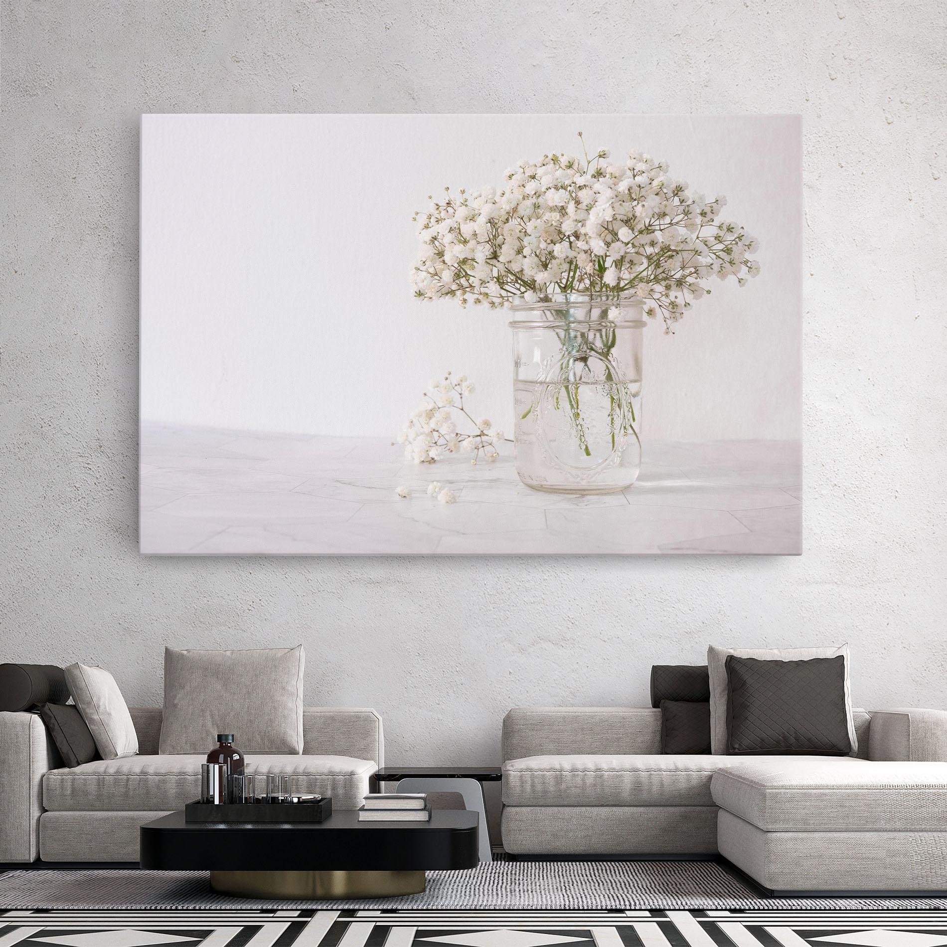 Картина на платно White Tiny Flower Vase mockup 2