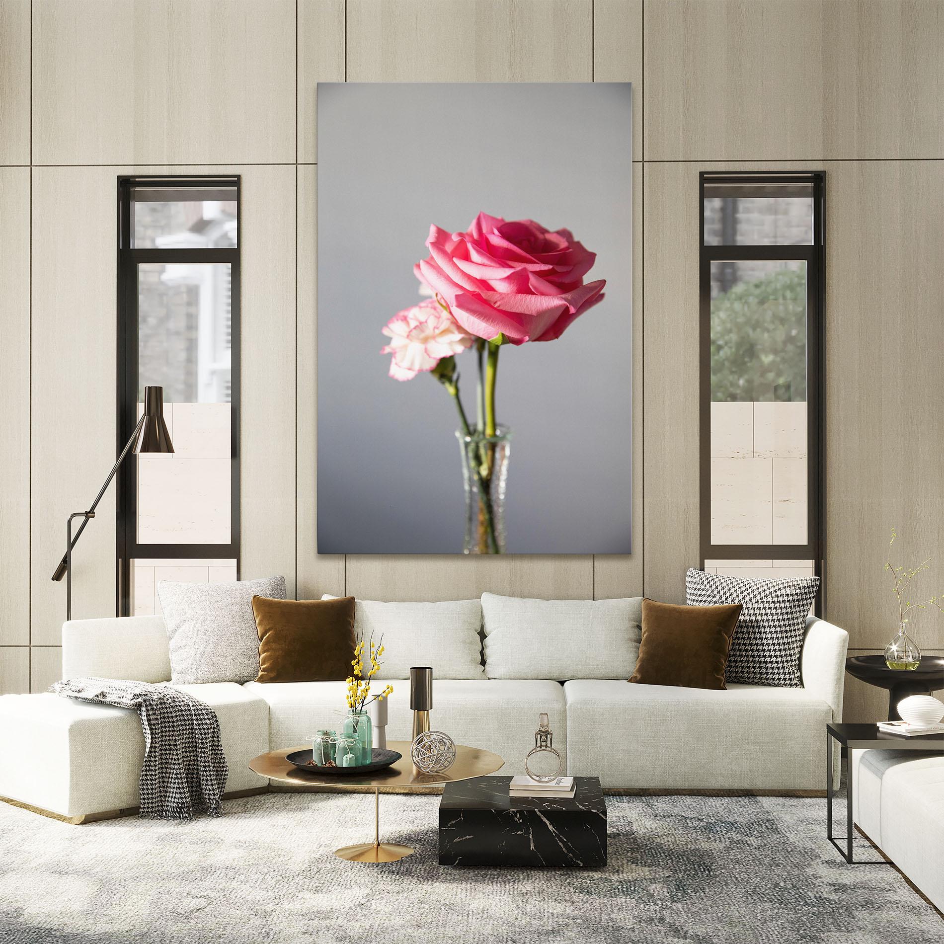 Картина на платно Big Pink Rose Vase mockup 2