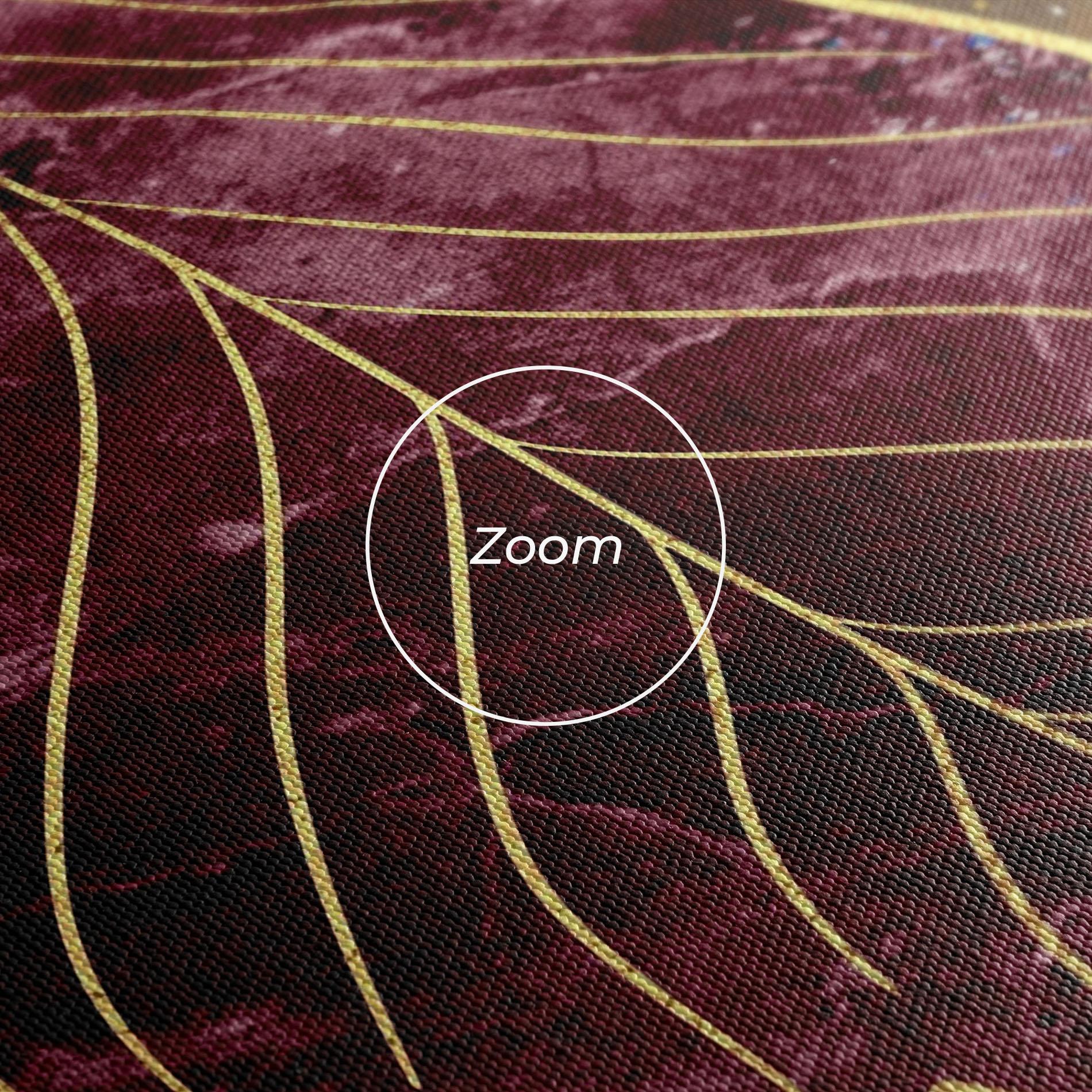 Картина на платно Golden Leaves Red mockup 3