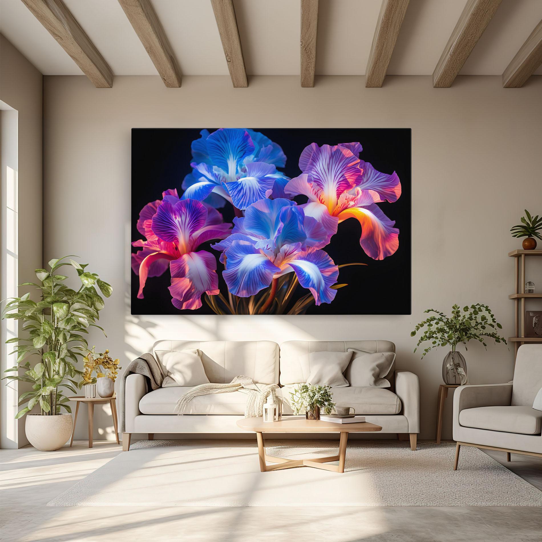 Картина на платно Blue Light Iris mockup 6