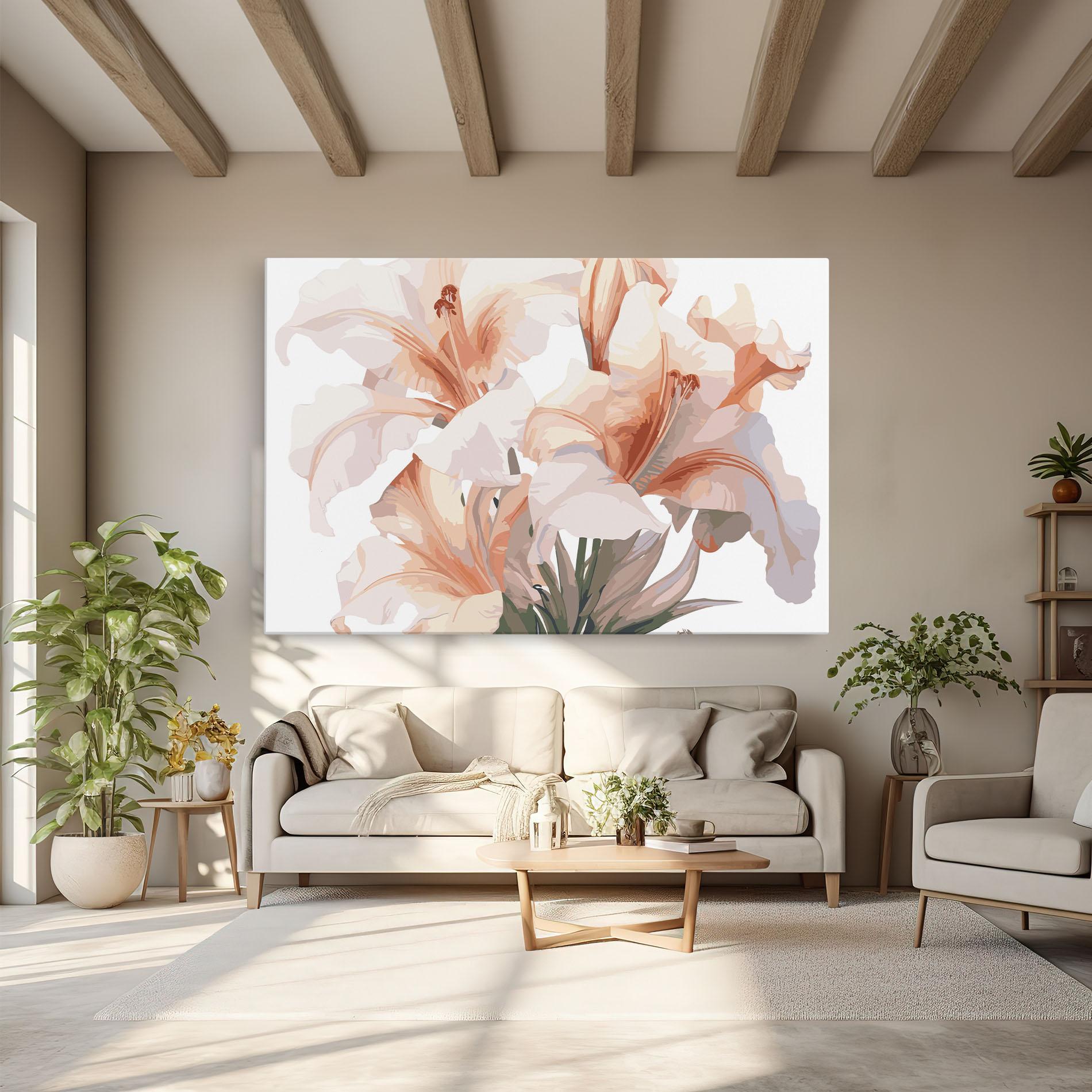 Картина на платно Light Orange Iris mockup 6