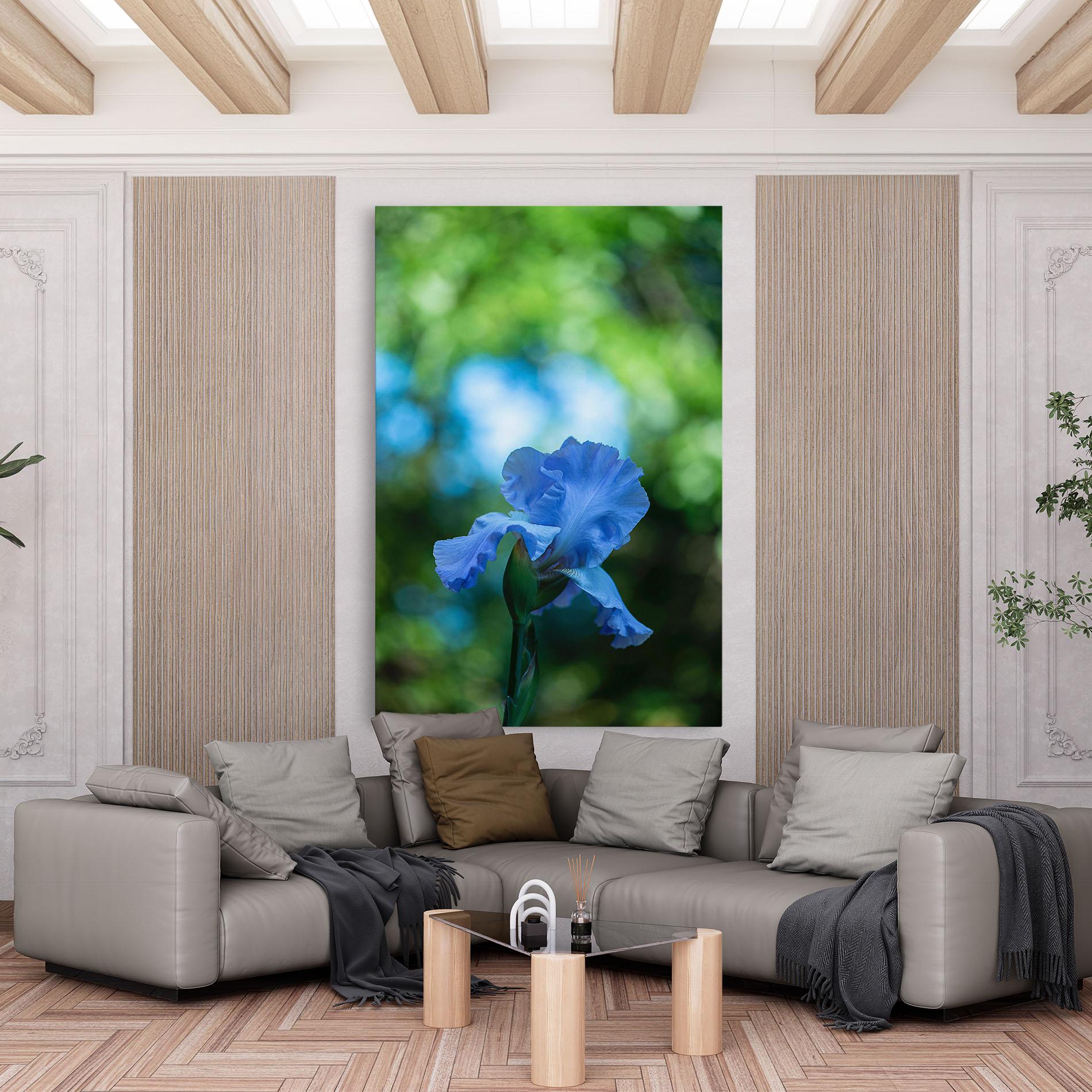 Картина на платно Blue Iris In The Garden mockup 6