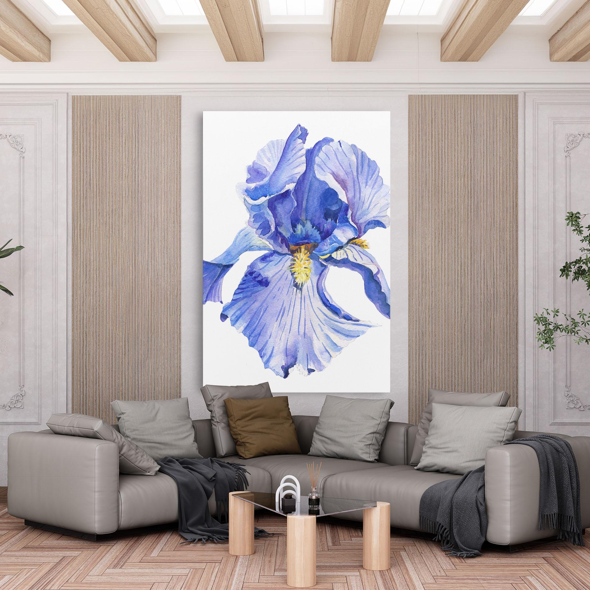 Картина на платно Purple Iris On White mockup 6