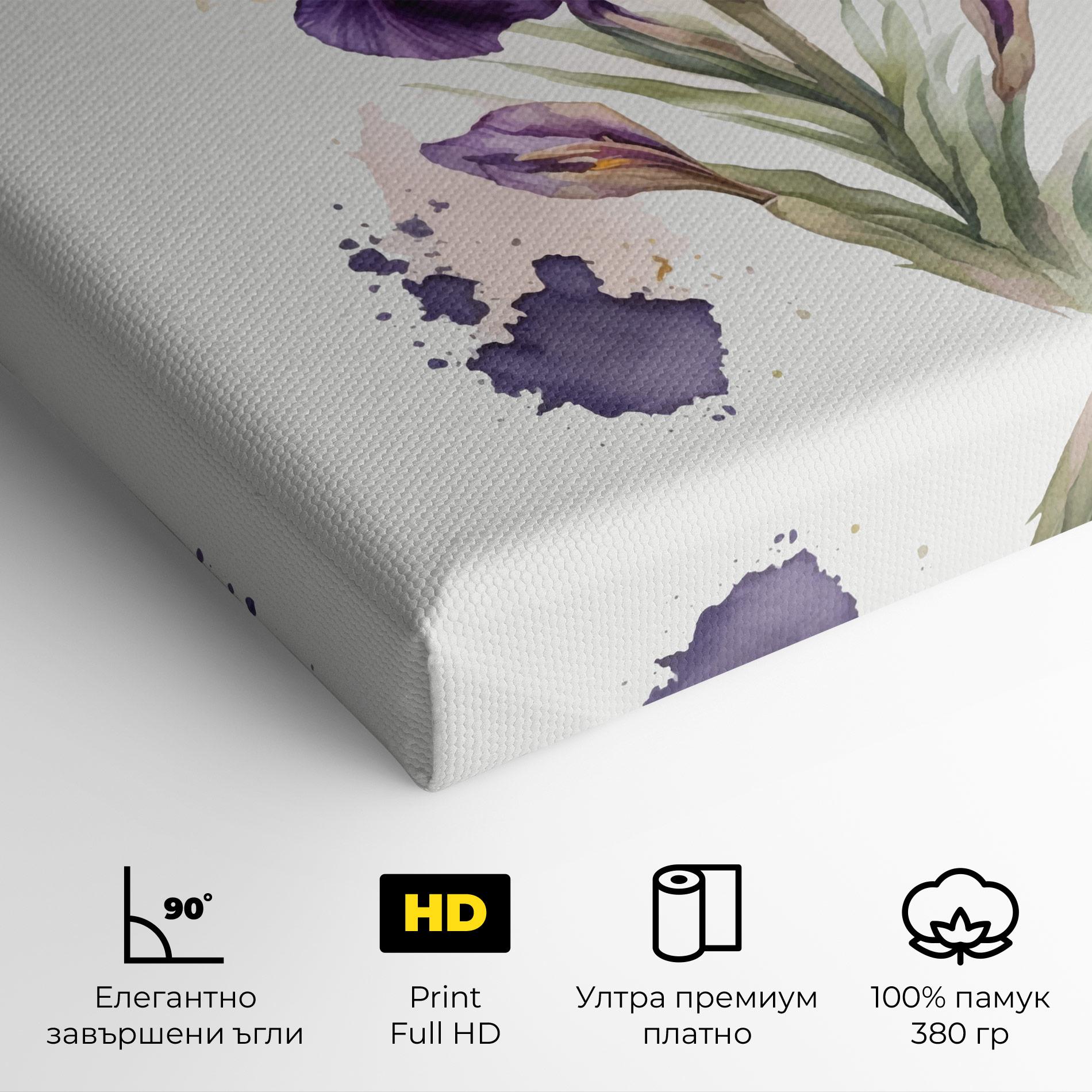 Картина на платно Beautiful Purple Iris mockup 4
