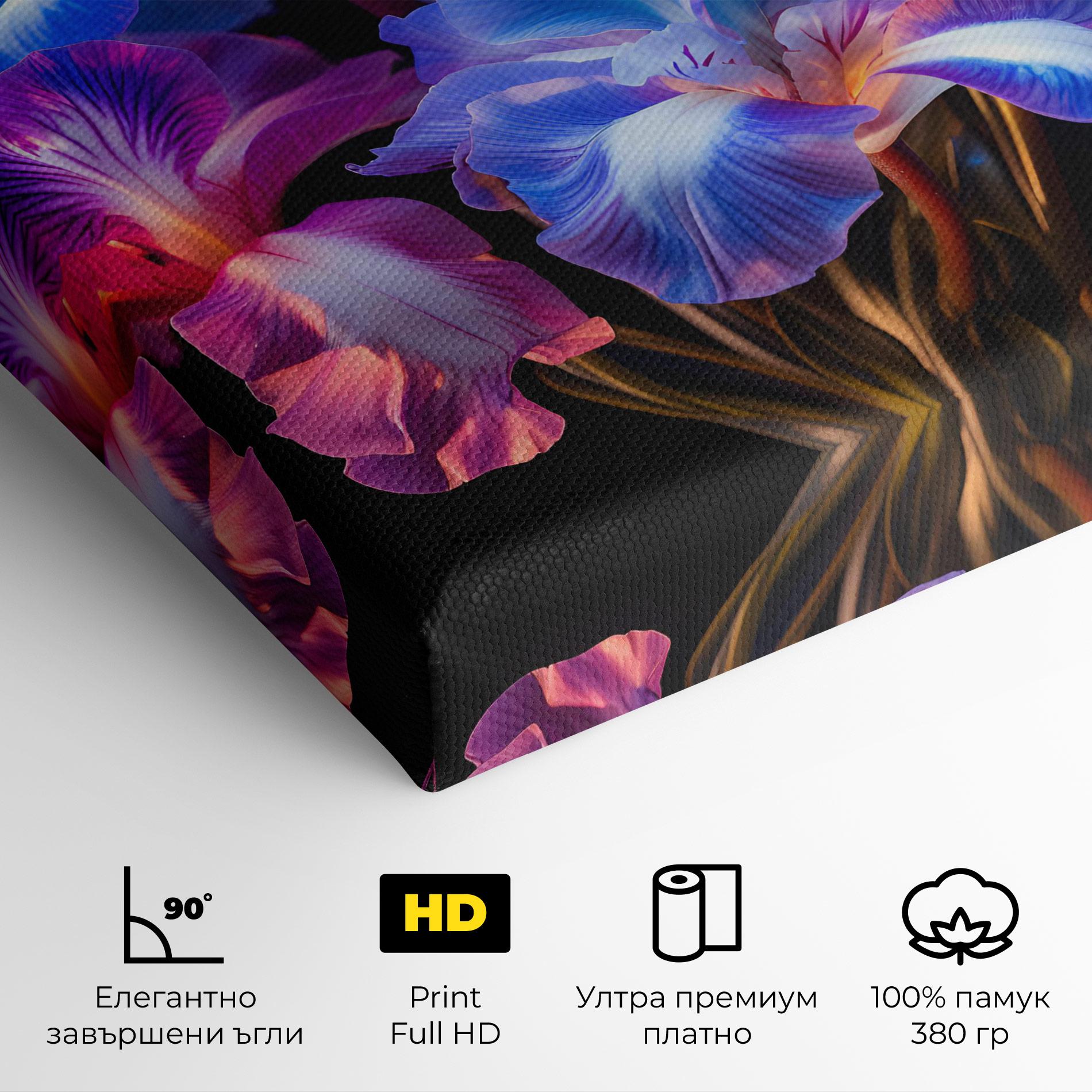 Картина на платно Blue Light Iris mockup 4