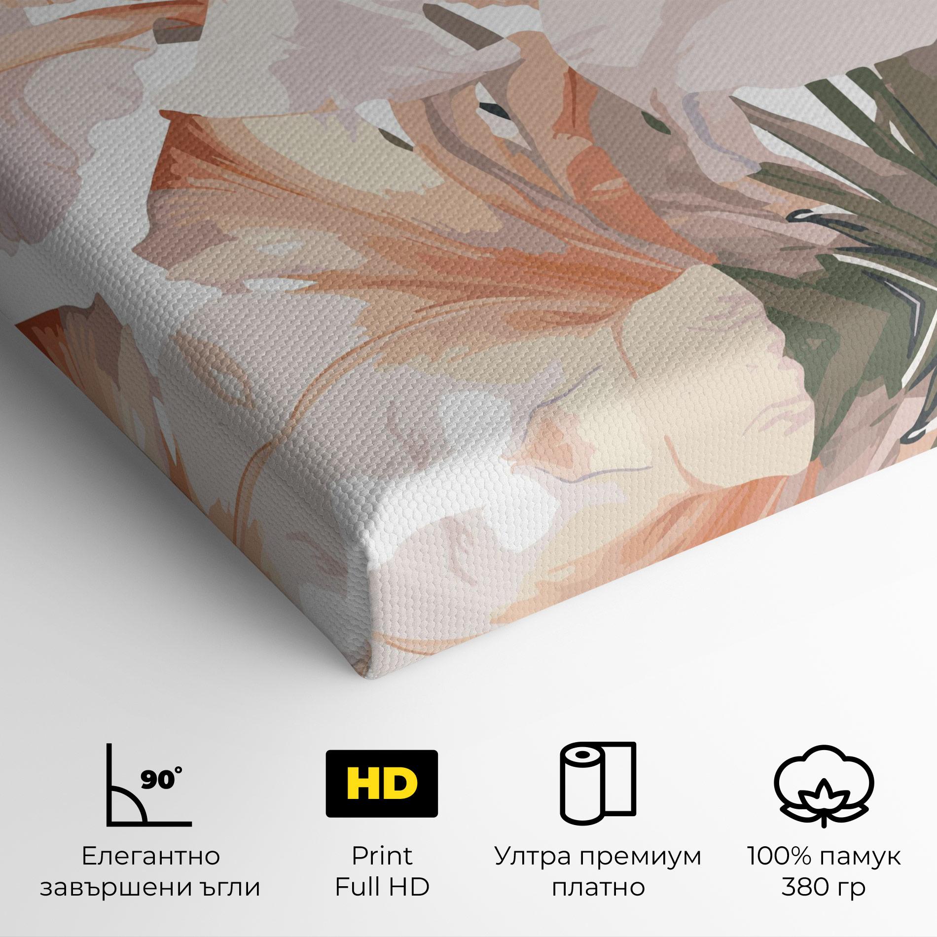 Картина на платно Light Orange Iris mockup 4
