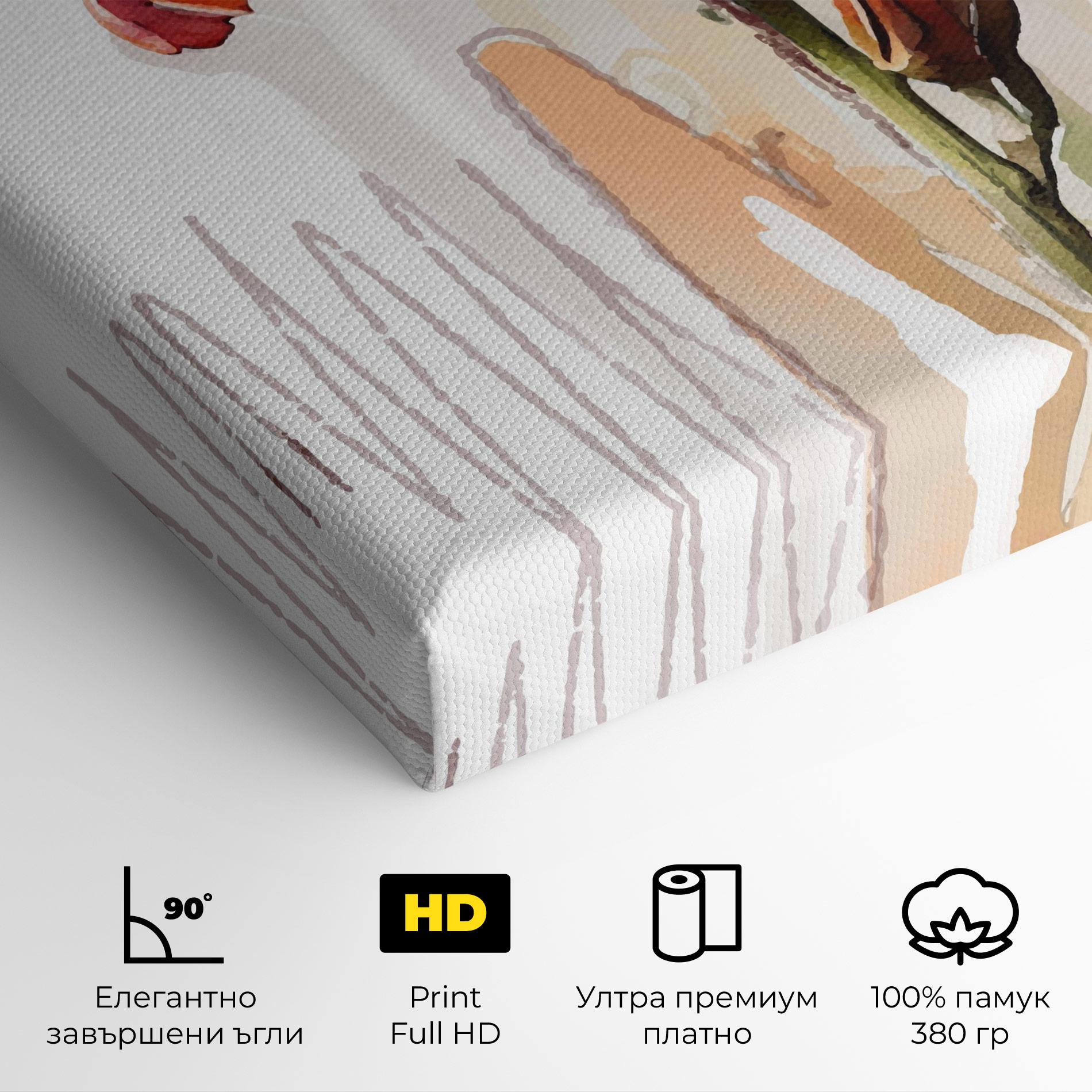 Картина на платно Orange Iris mockup 4