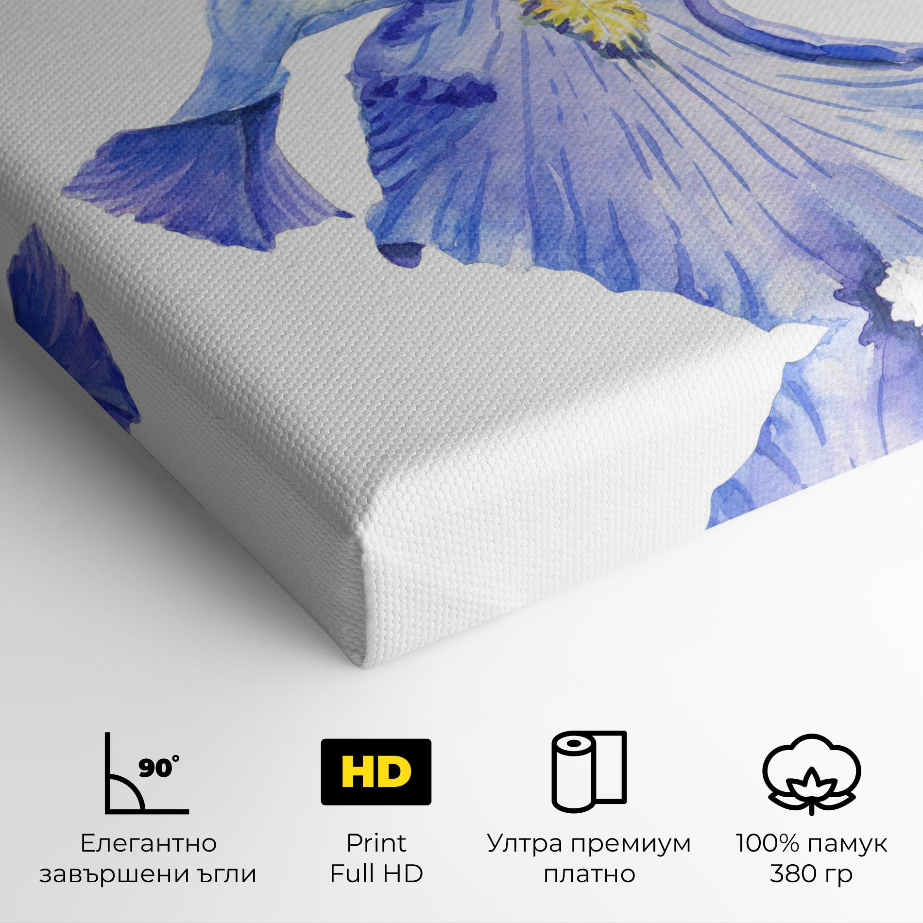 Картина на платно Purple Iris On White mockup 4