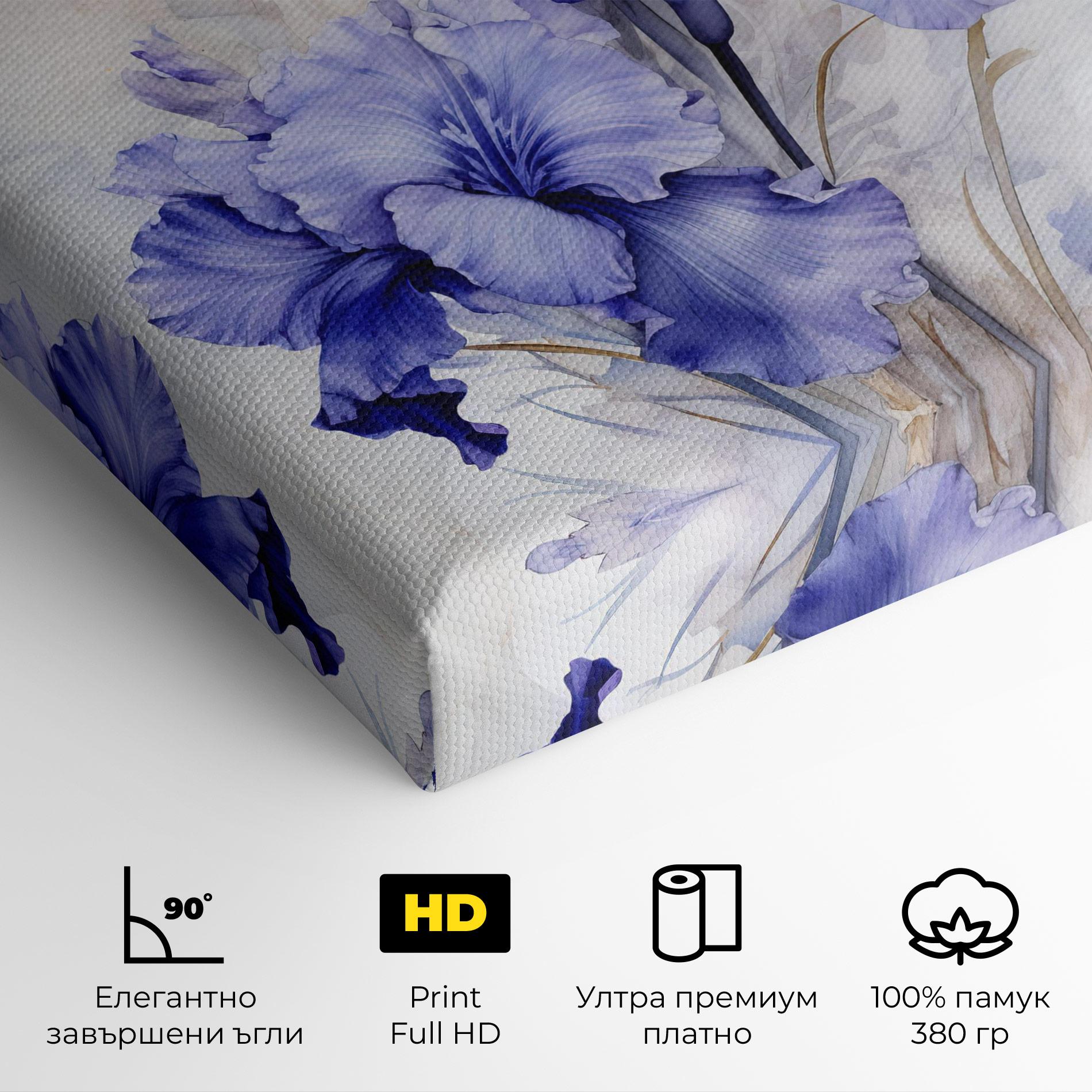 Картина на платно Purple Iris Painting mockup 4