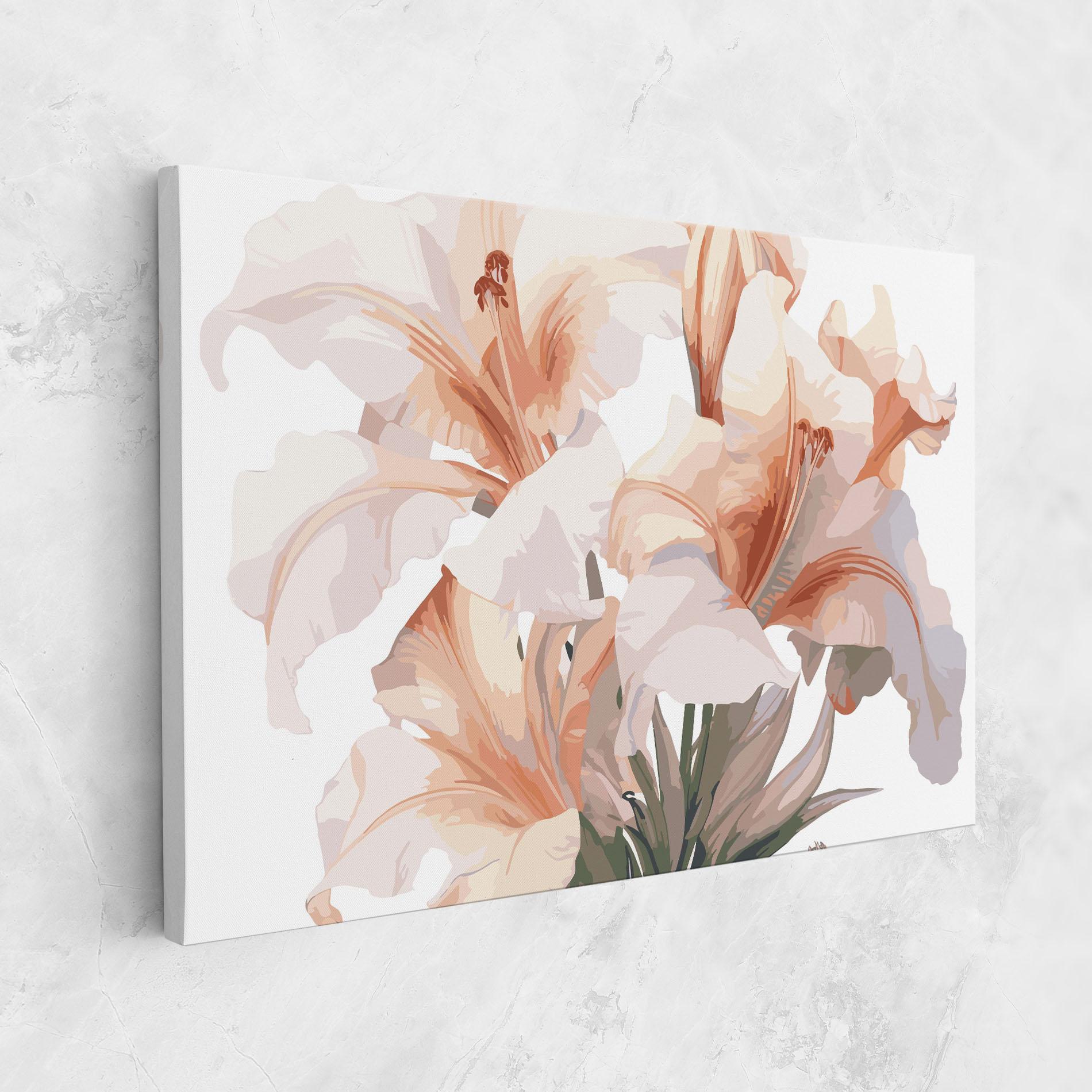 Картина на платно Light Orange Iris mockup 1