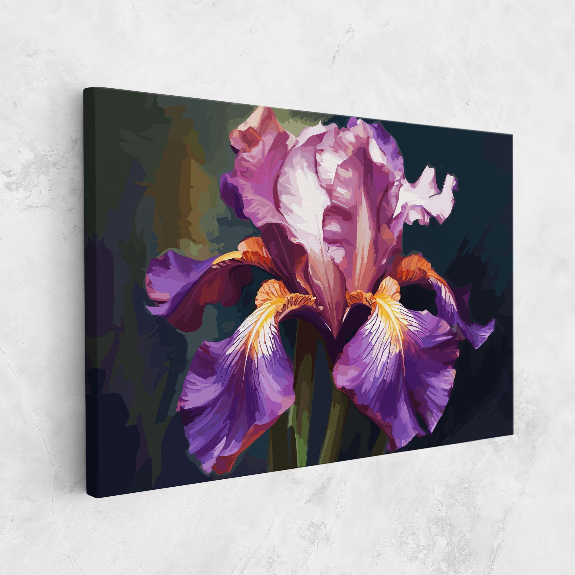 Картина на платно Purple Orange Iris Art mockup 1
