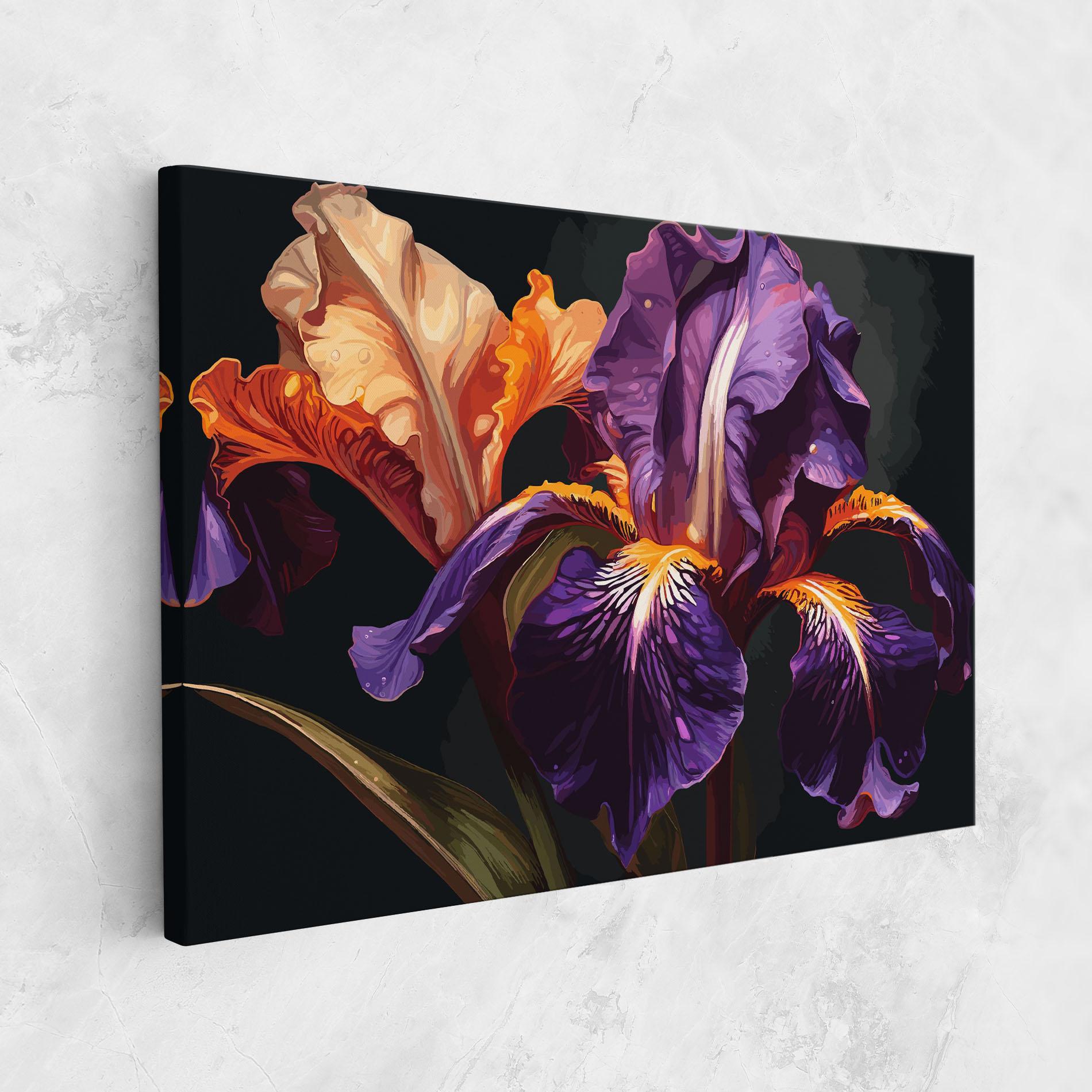 Картина на платно Purple Orange Iris mockup 1