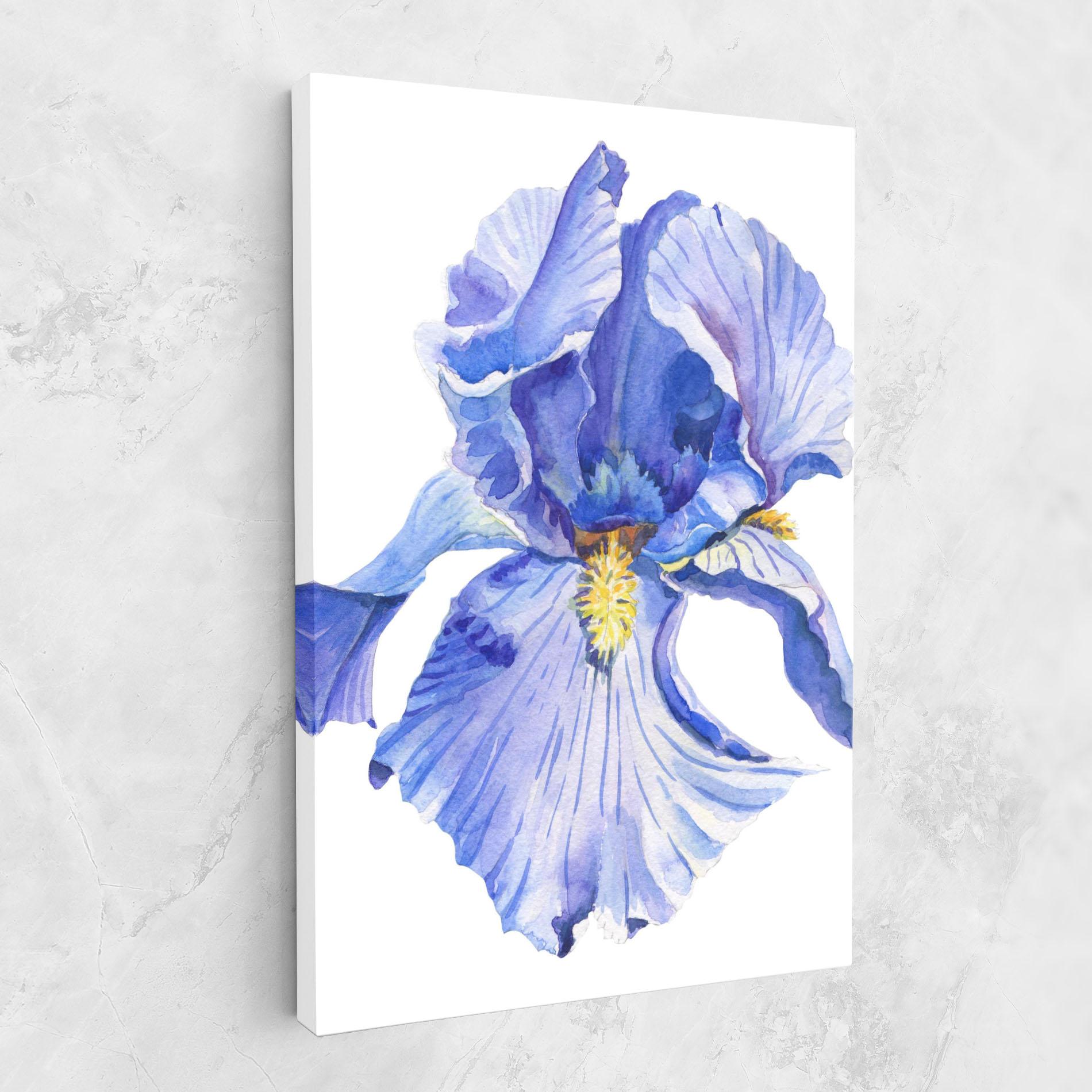 Картина на платно Purple Iris On White mockup 1