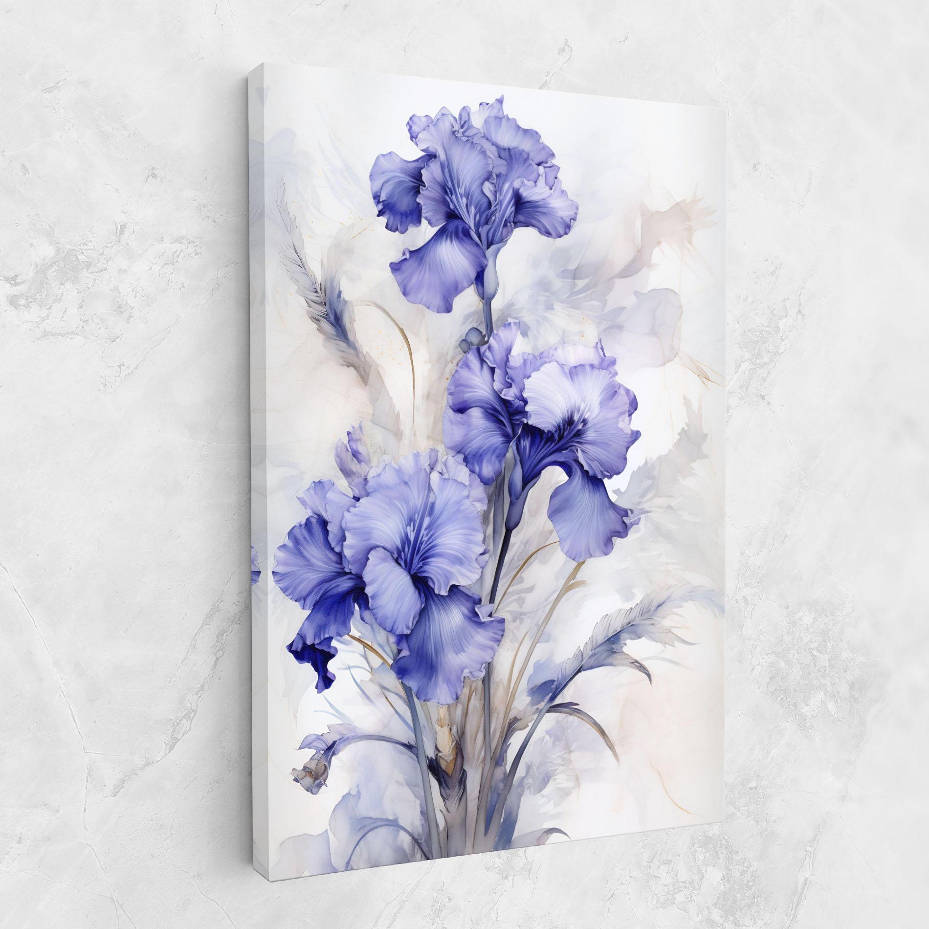 Картина на платно Purple Iris Painting mockup 1