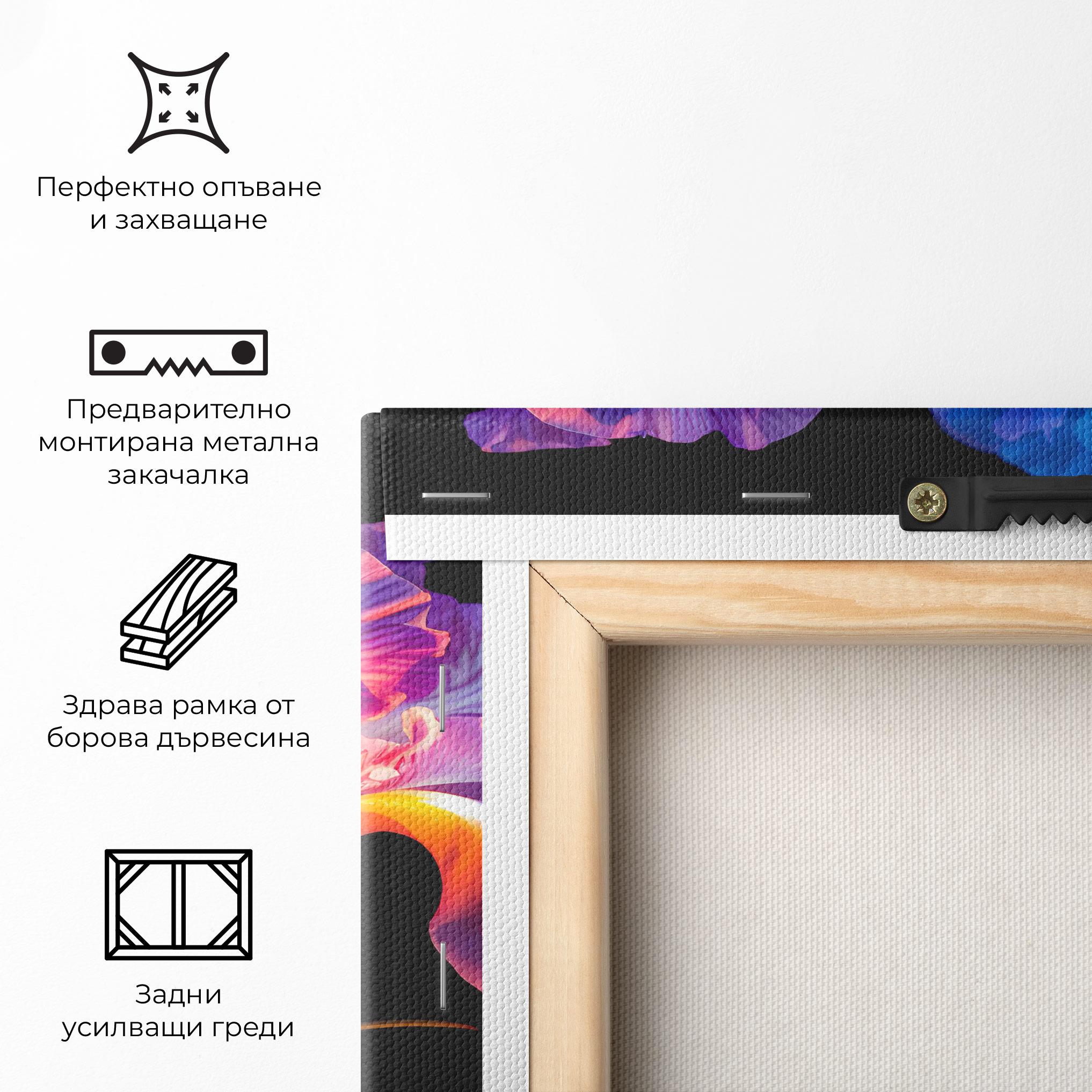 Картина на платно Blue Light Iris mockup 5