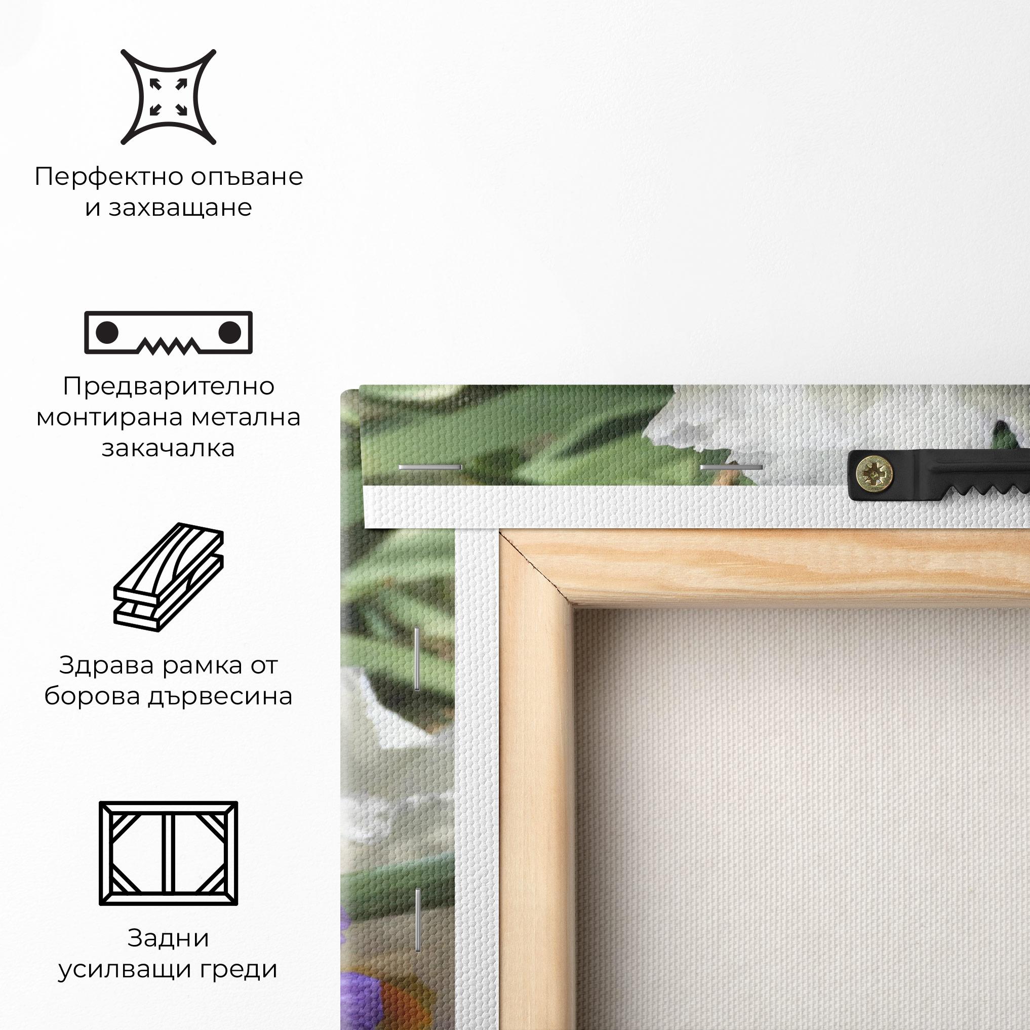 Картина на платно Garden White Purple Irirs mockup 5