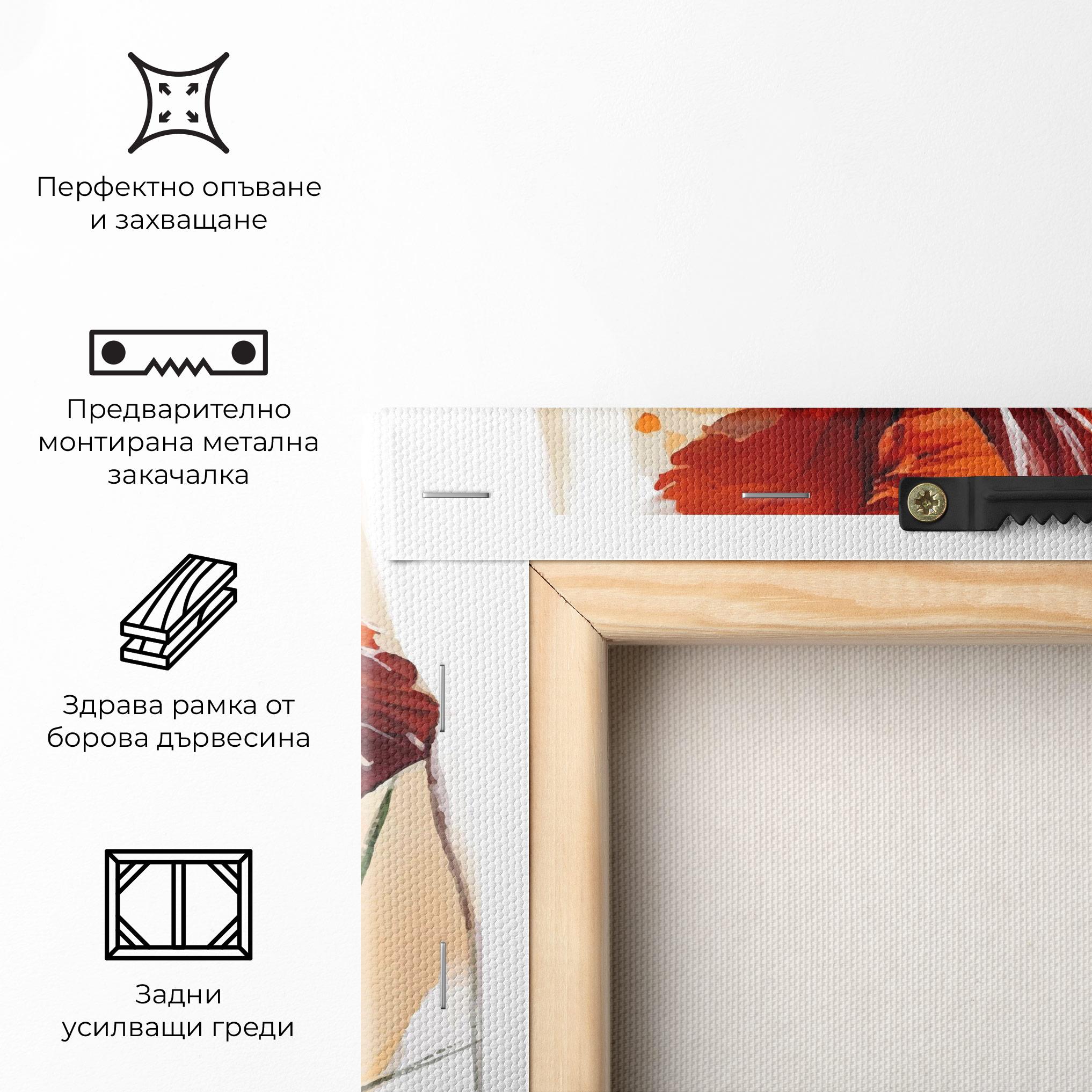 Картина на платно Orange Iris mockup 5