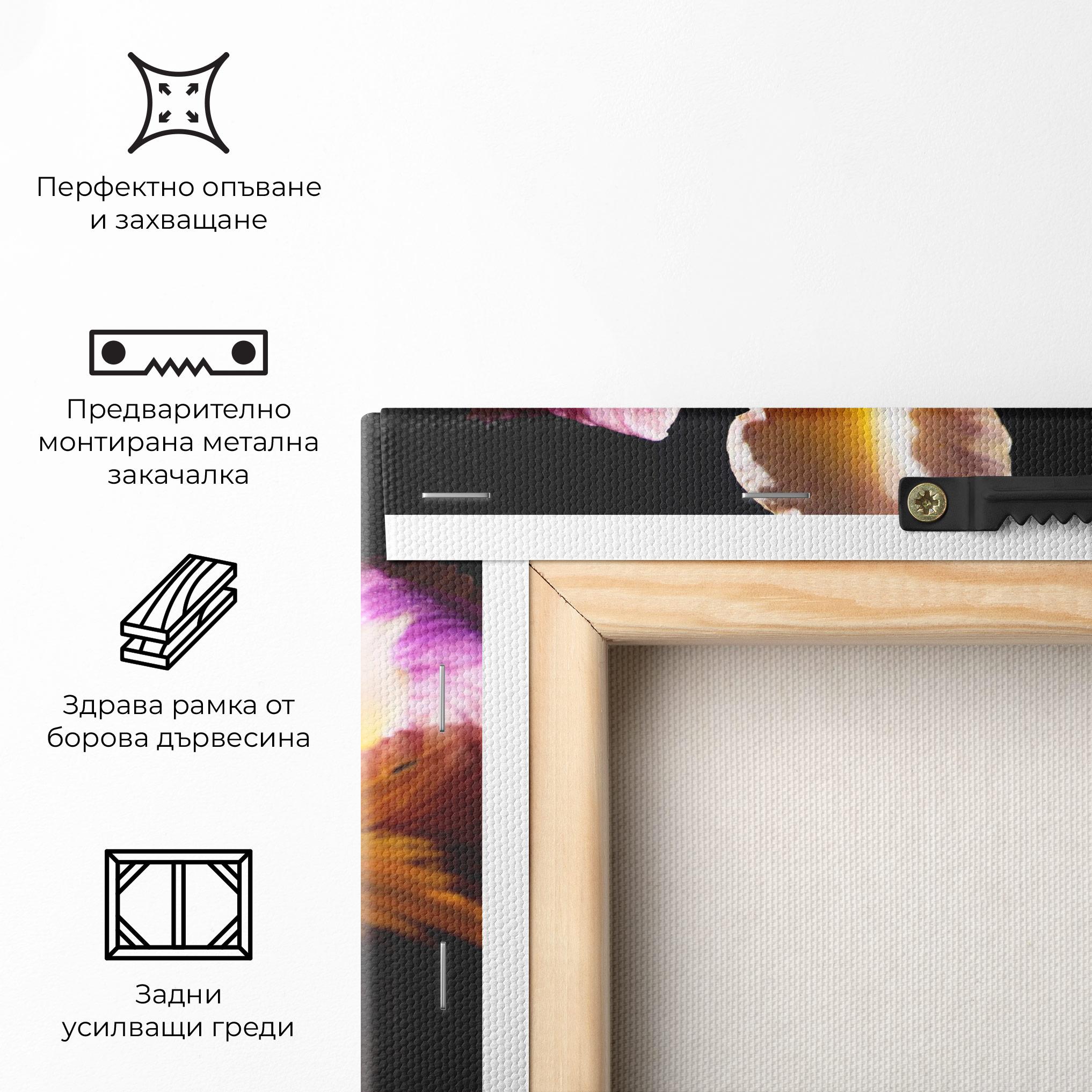 Картина на платно Pastel Yellow Iris mockup 5