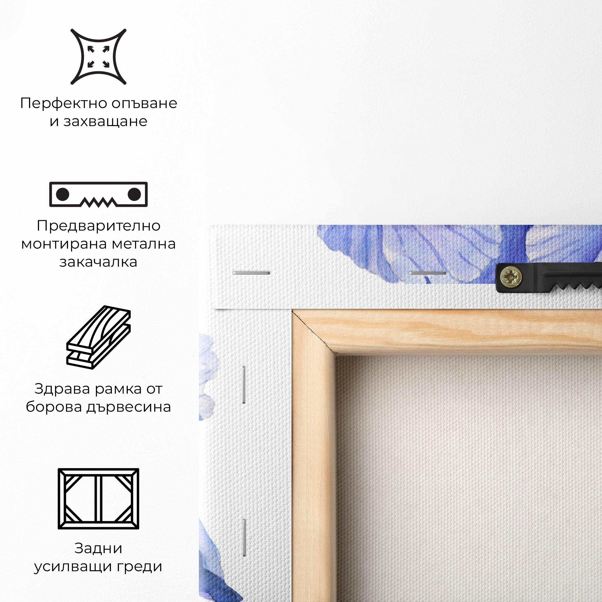 Картина на платно Purple Iris On White mockup 5