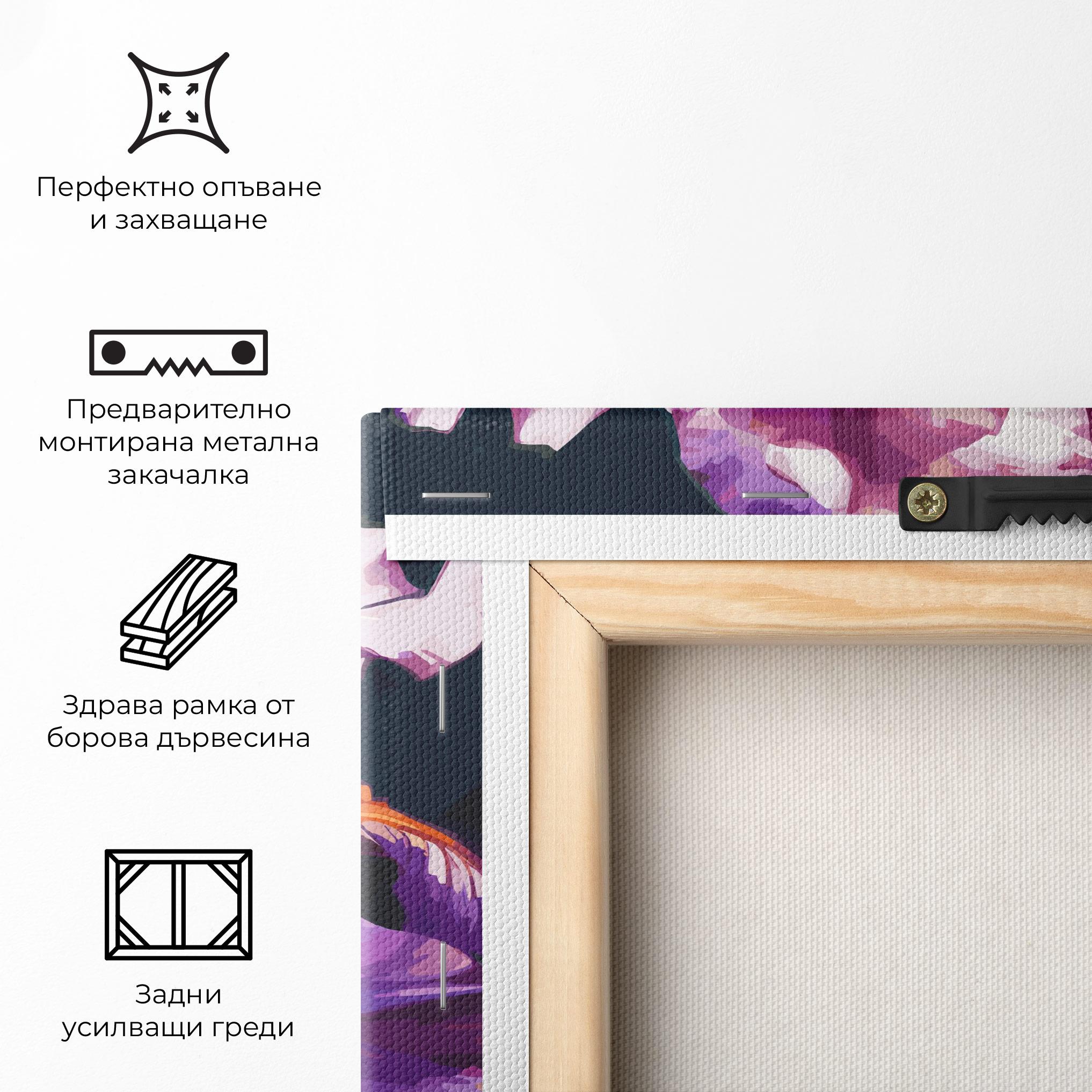 Картина на платно Purple Orange Iris Art mockup 5