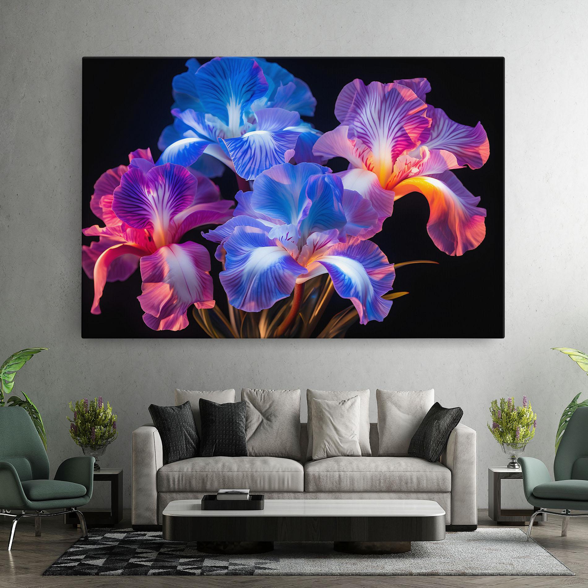 Картина на платно Blue Light Iris mockup 7