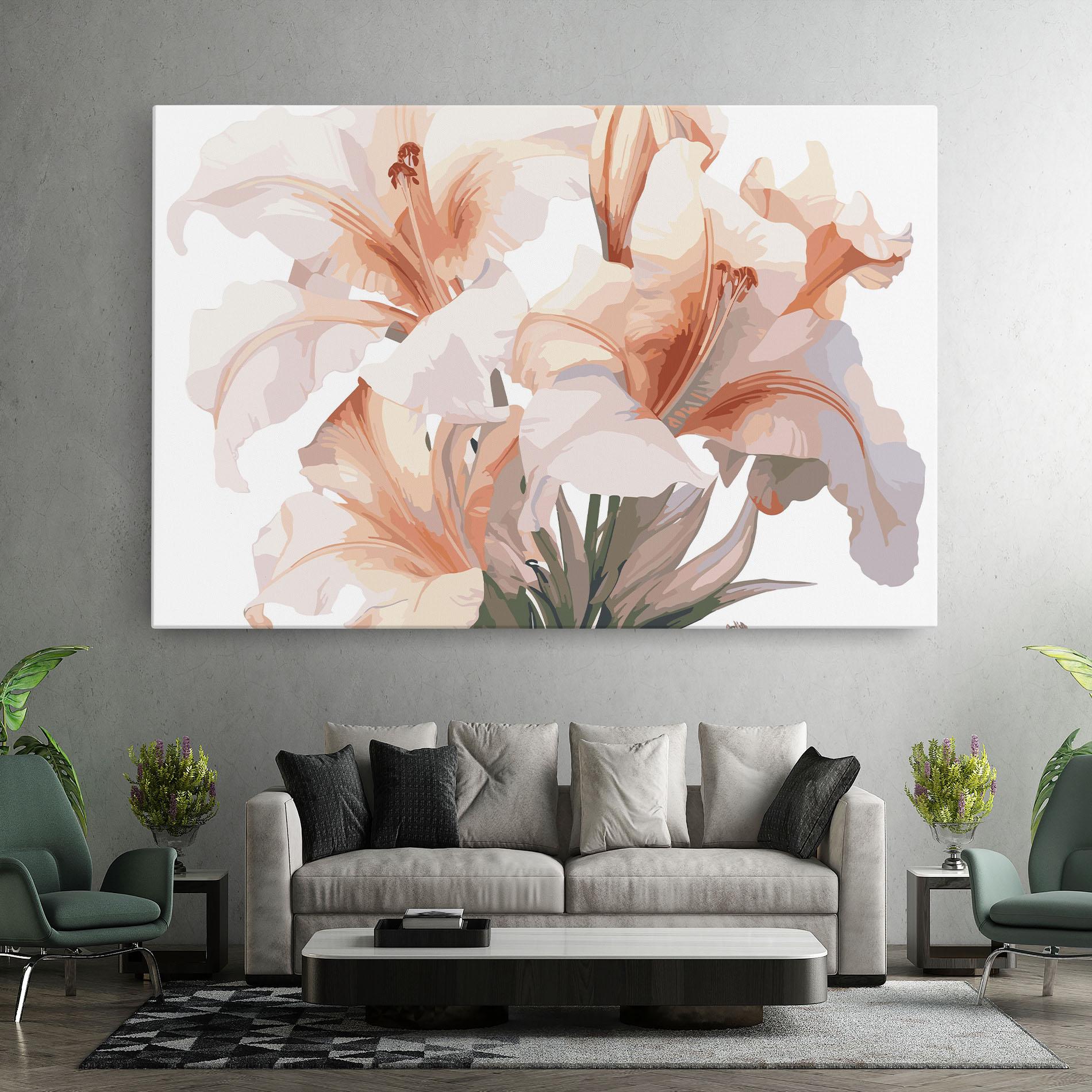 Картина на платно Light Orange Iris mockup 7
